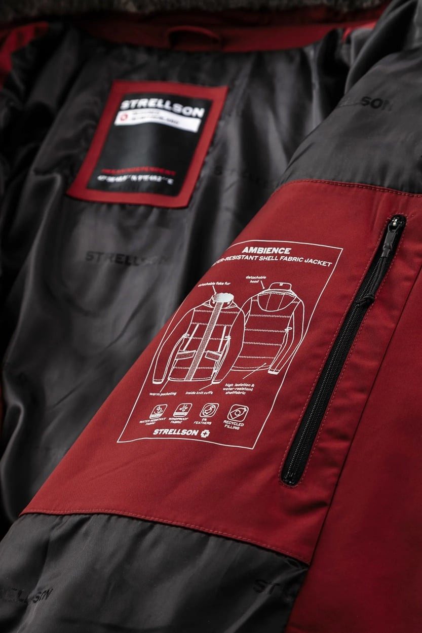 Strellson Parka Winterparka Ambience (wind- und wasserabweisend) rot Herren