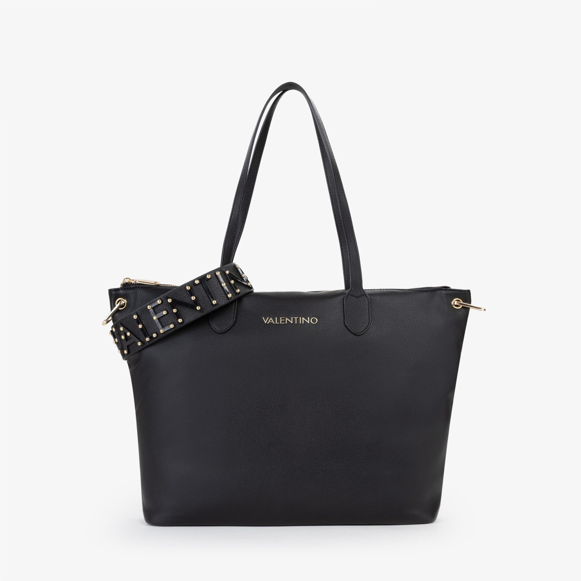 VALENTINO BAGS Shopper DEA RE, Damen Umhängetasche, Handtasche mit goldfarbenem Logoschriftzug