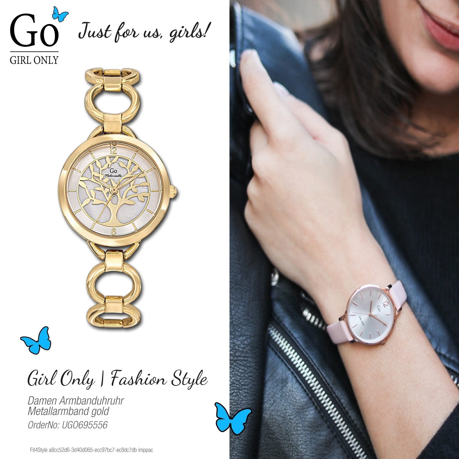 Girl Only Quarzuhr Girl Only GO Damen Armbanduhr, (Analoguhr), Damenuhr GO gold, klein (ca. 30mm) Metallarmband, Fashion-Style