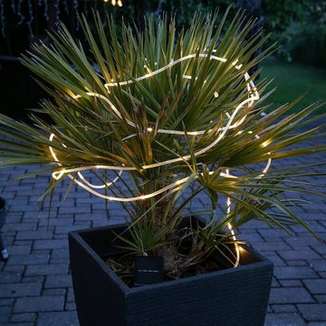 MARELIDA LED-Lichterschlauch LED Solar Lichtschlauch 75 warmweiße LED mit Erdspieß für Garten 7,5m, 75-flammig