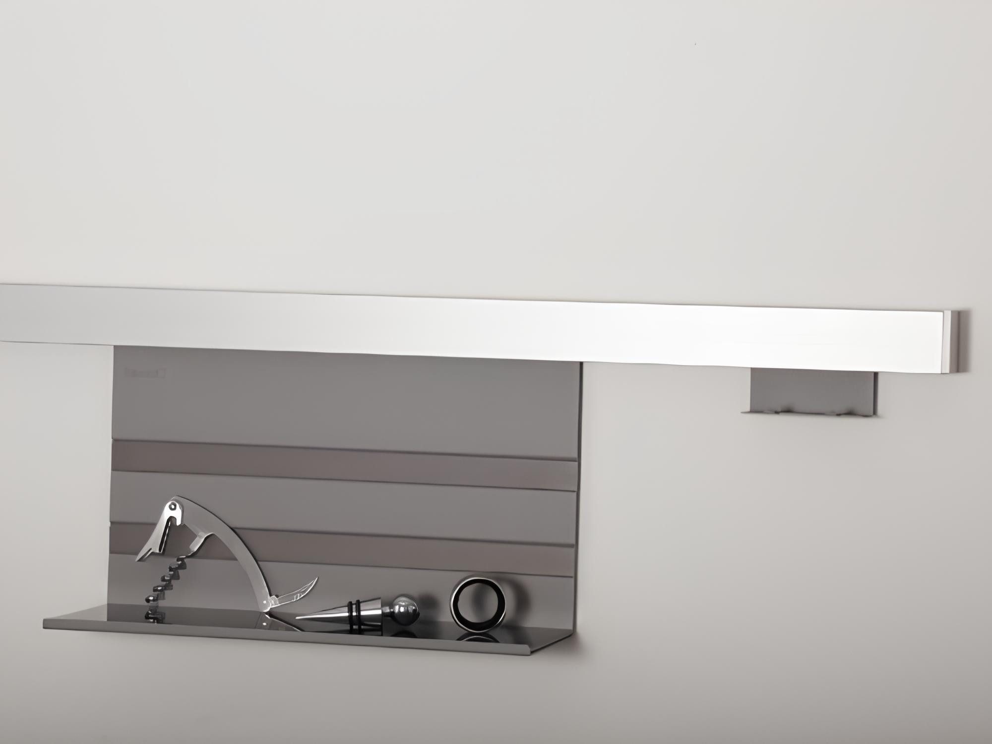 Kesseböhmer Küchenorganizer-Set Linero MosaiQ Starterset titangrau, Profilleiste 900 mm + Universalablage + 2er Hakenleiste