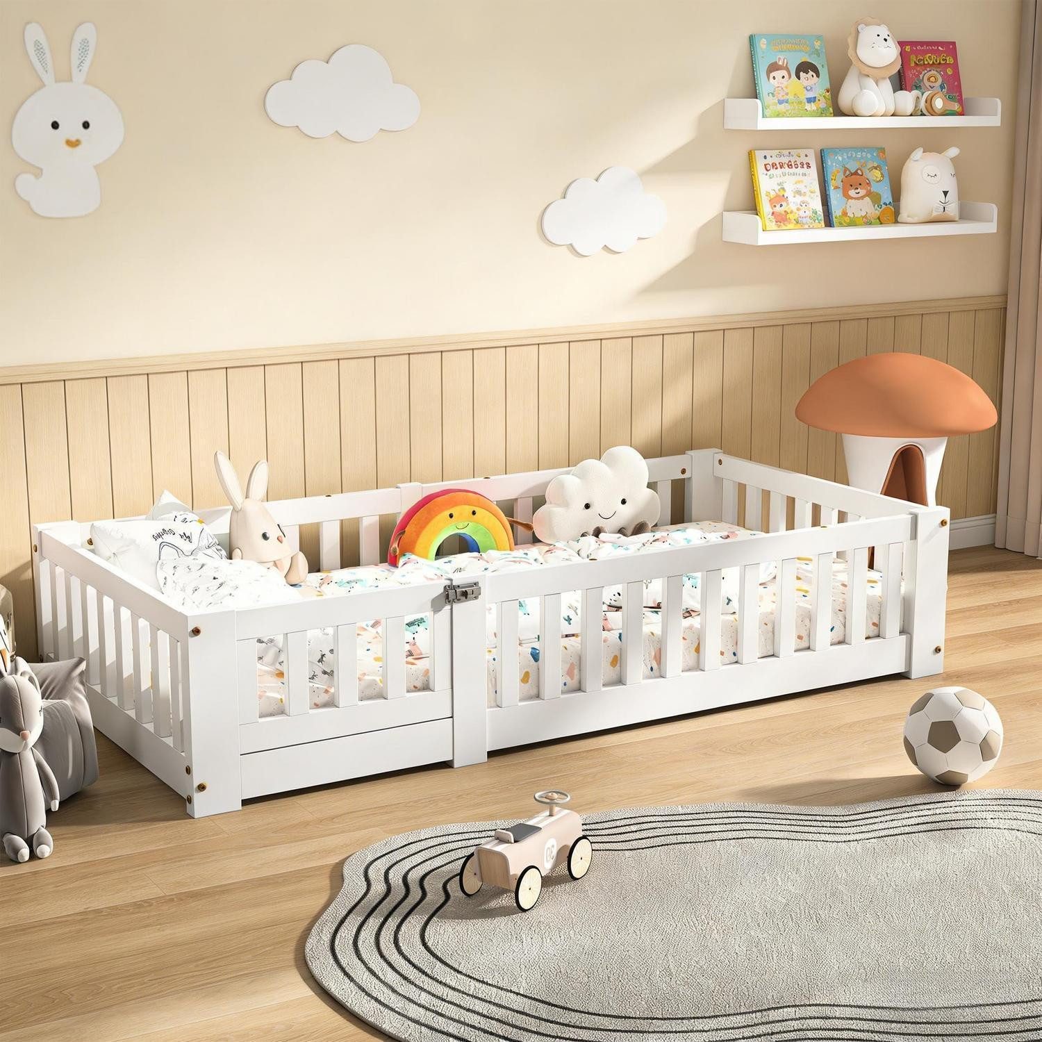 LuxusKollektion Hausbett Kinderbett Hausbett 80x160 Weiß