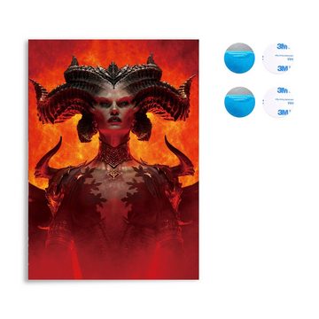 GalaxyCat Wandbild Diablo Wandbild, Portrait Lilith Poster, Hartschaumplatte, 30x42cm, Portrait Lilith (1 St), Diablo Poster
