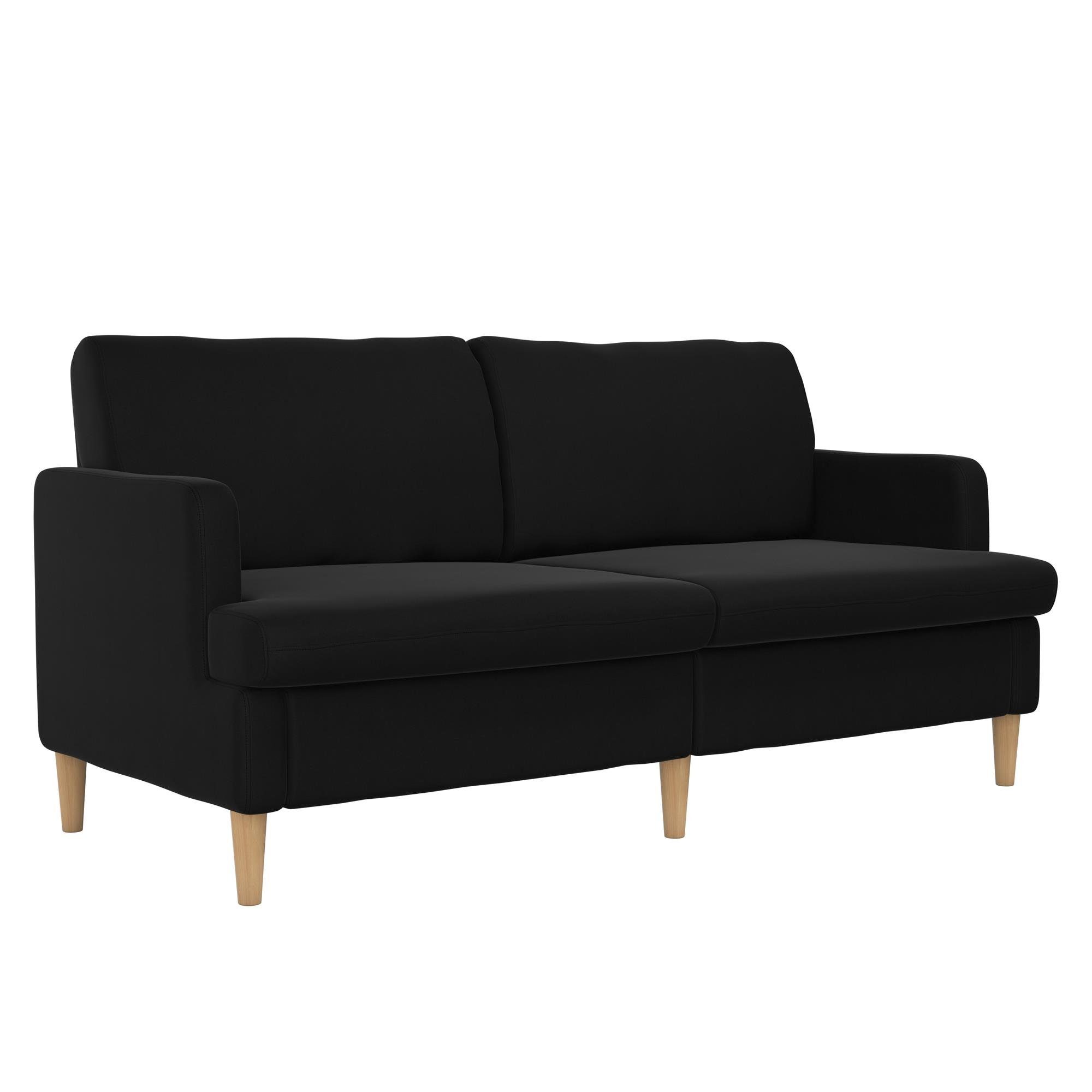 Couch, Stoffbezug, Corah, Länge 175 Sofa 3-Sitzer schwarz loft24 cm
