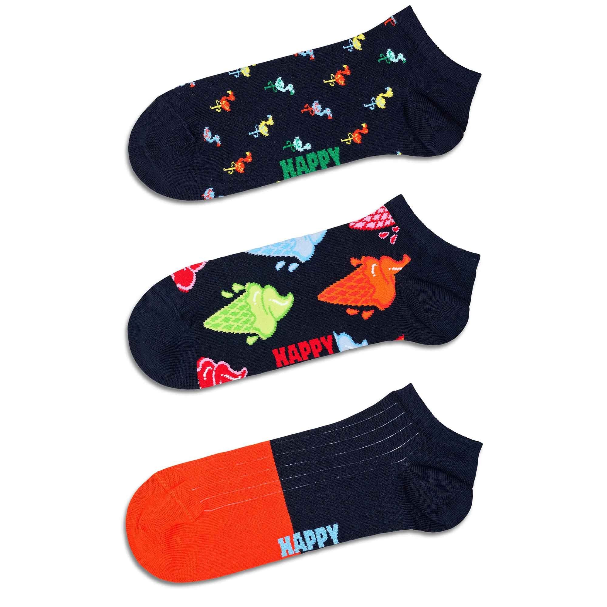 Happy Socks Sneakersocken Unisex Socken 3er Pack Baumwolle (Packung, 3er Pack)