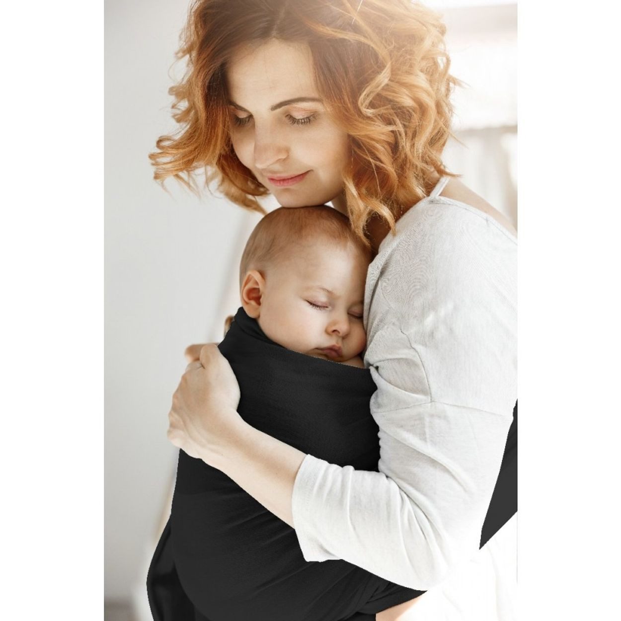 Cangaroo Babytrage Cherish, 100 % elastische Baumwolle, 5 m Länge, M-Position, Universalgröße