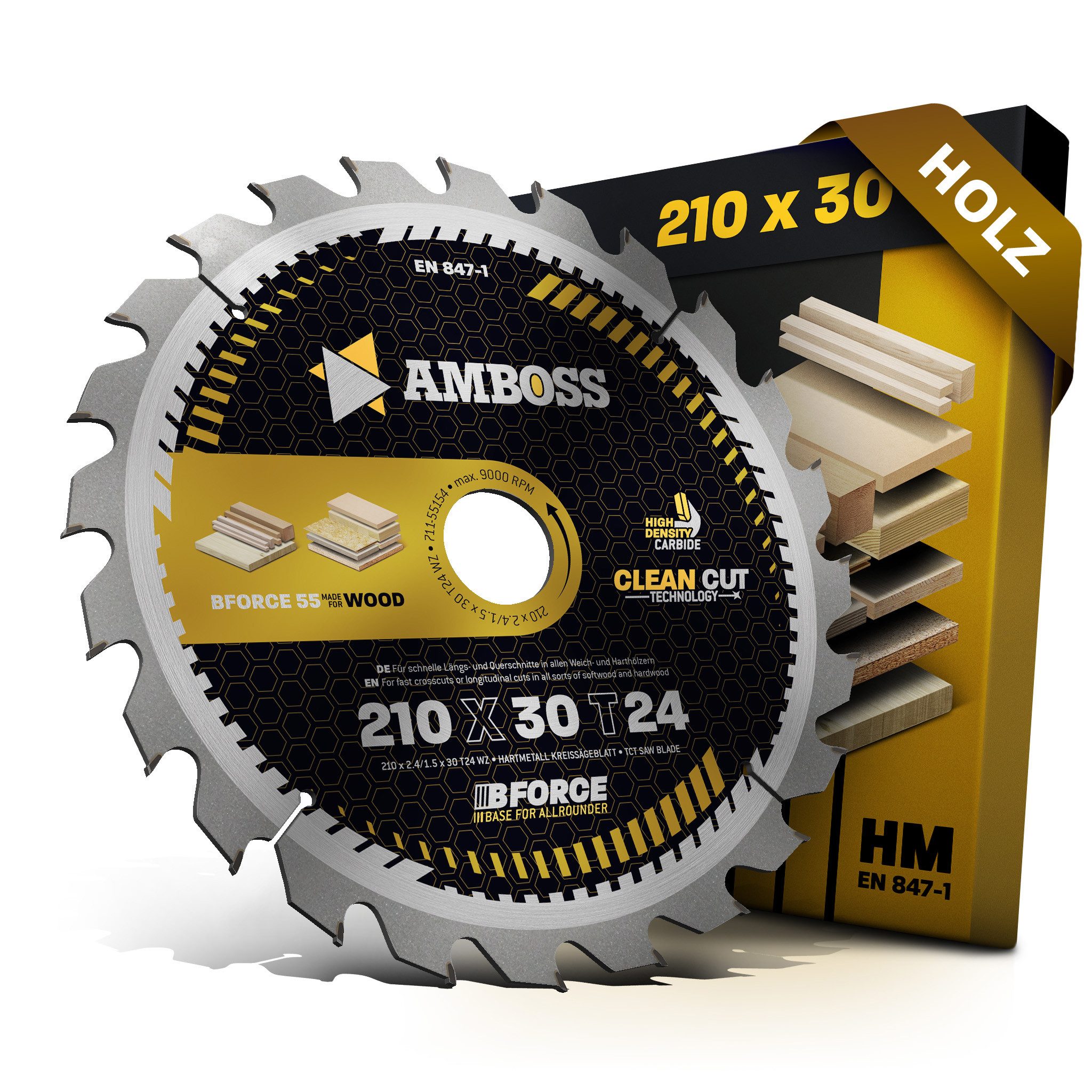 Amboss Werkzeuge Kreissägeblatt HM Kreissägeblatt - 210 x 2.4/1.5 x 30 Z24 WZ