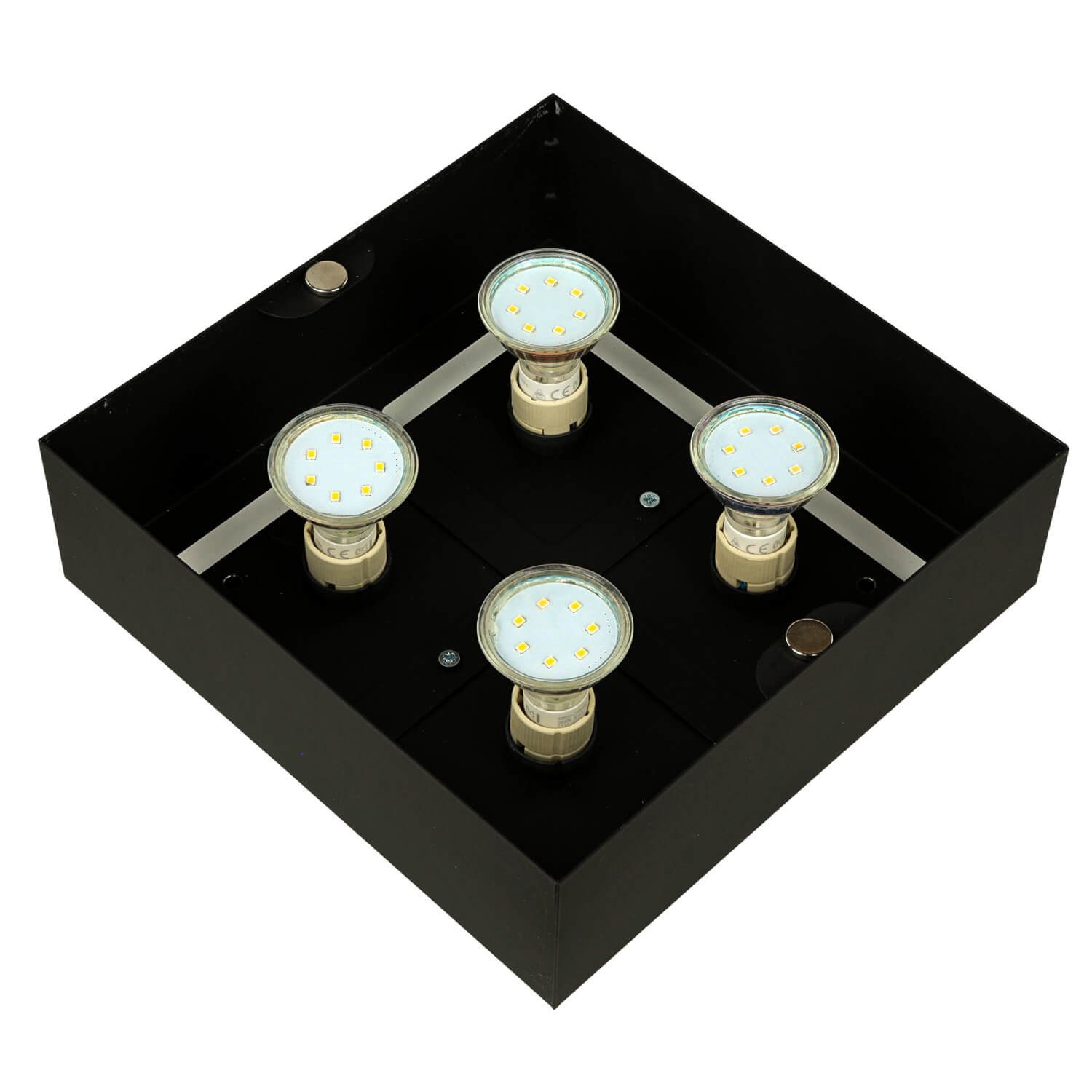 Lampe Deckenlampe Deckenleuchte Flurleuchte Leuchtmittel, HYDRA, ohne Weiß Decke Licht-Erlebnisse Bauhaus Schwarz