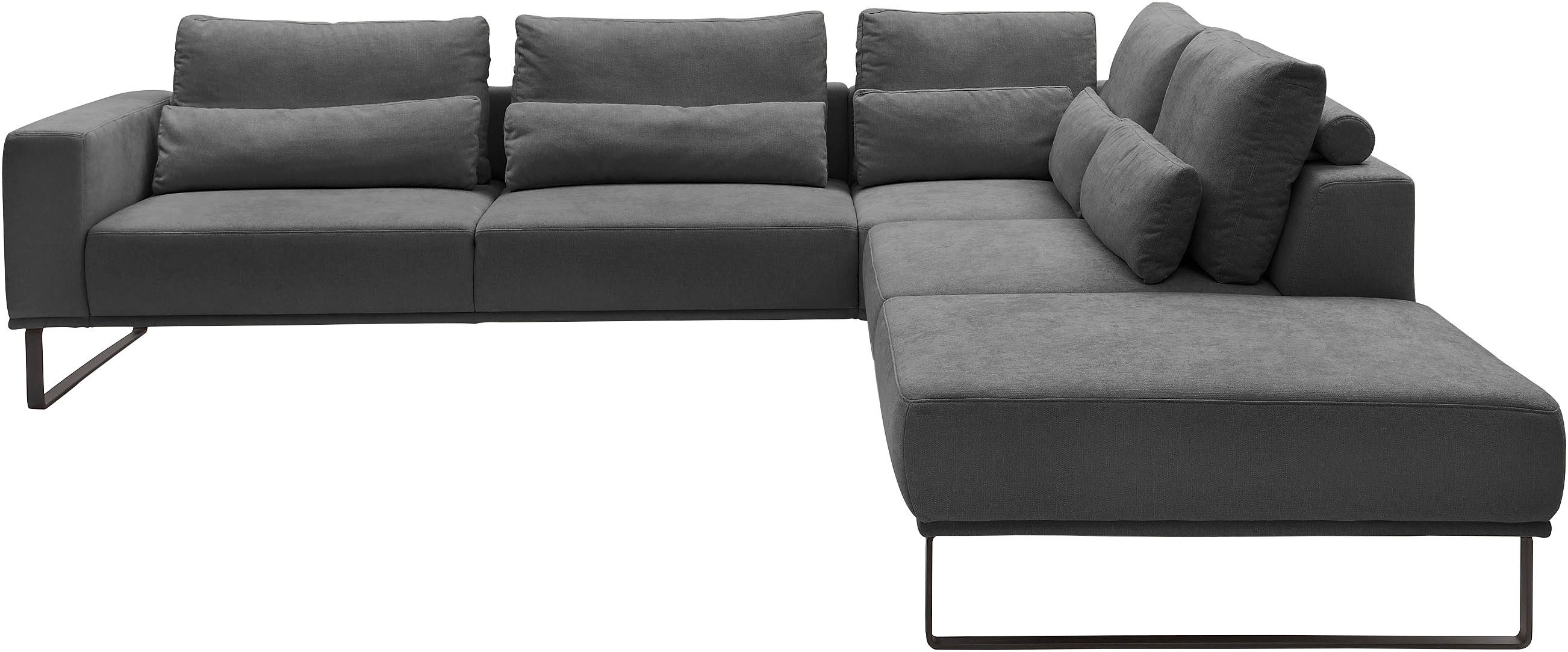 Musterring Ecksofa JustB! PM100 Federkern & Kaltschaum, bequem, Breite 308cm, L-Form, mit Sitztiefenverstellung und Kissen, mit Metallkufe, Maße 290x308 cm