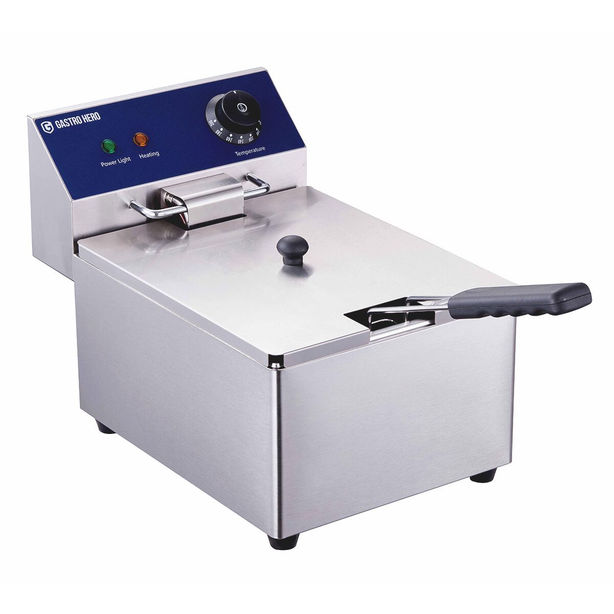 GastroHero Fritteuse Elektro Fritteuse ECO 6 Liter Edelstahl Tischfritteuse, 2500 W