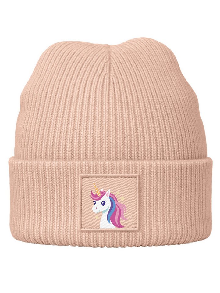 SpecialMe Beanie Kinder Beanie Mädchen Design Einhorn Aufdruck Print Strickmütze