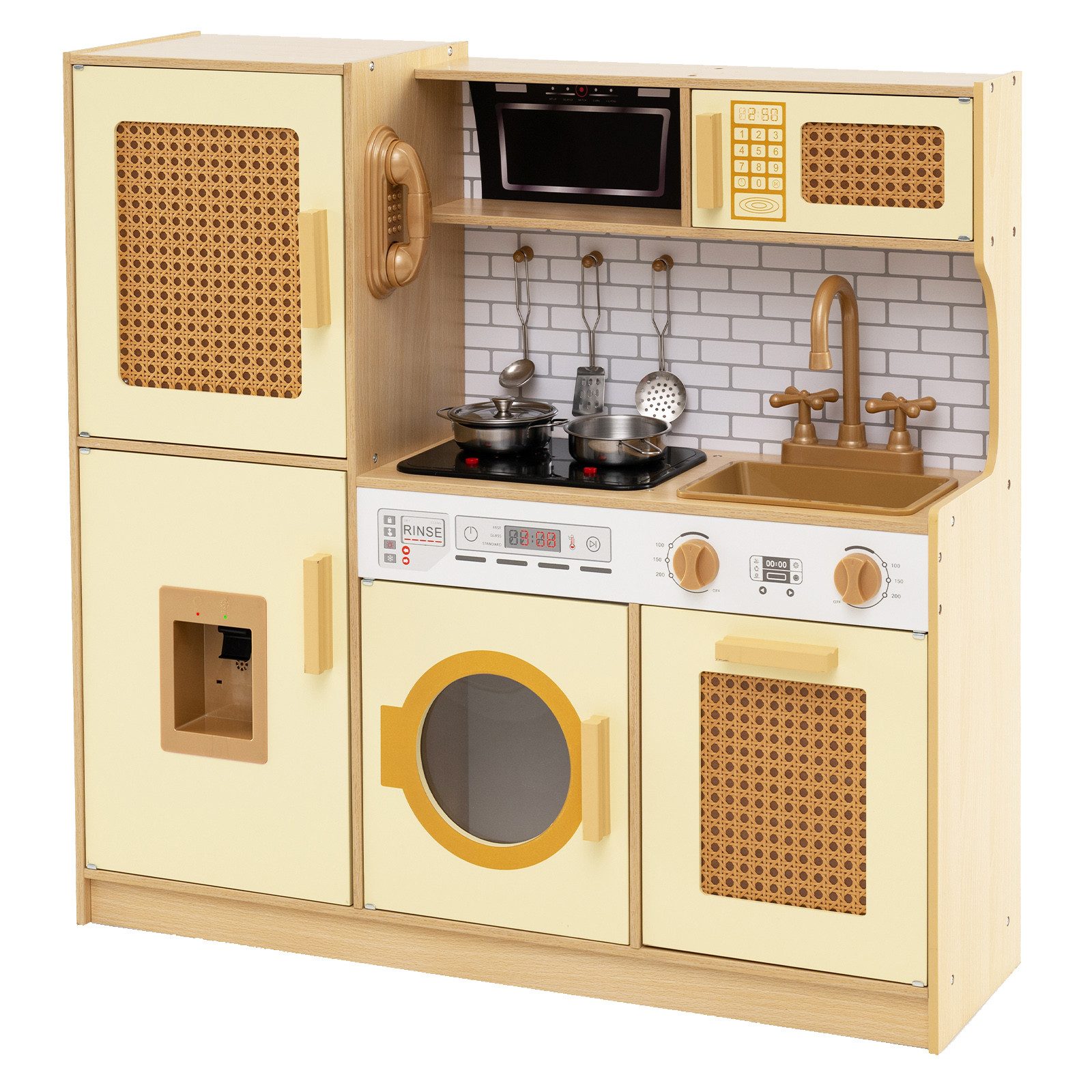 COSTWAY Spielküche Holz, kinder holz, Kinderküchen-Spielset günstig online kaufen