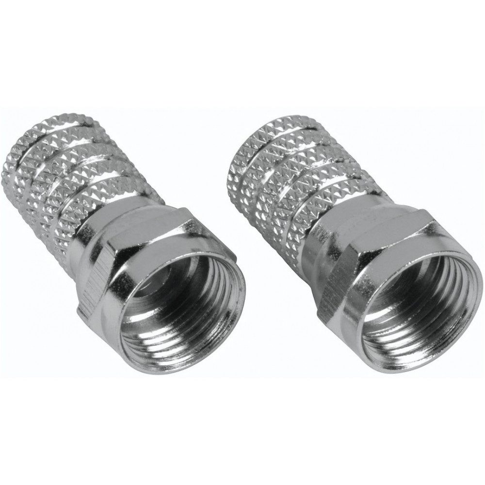 Hama 00179407 F-Stecker 5,8mm 2 Stück Set Anschluss SAT-Kabel, F-Stecker, F-Stecker, Hochwertige Verarbeitung