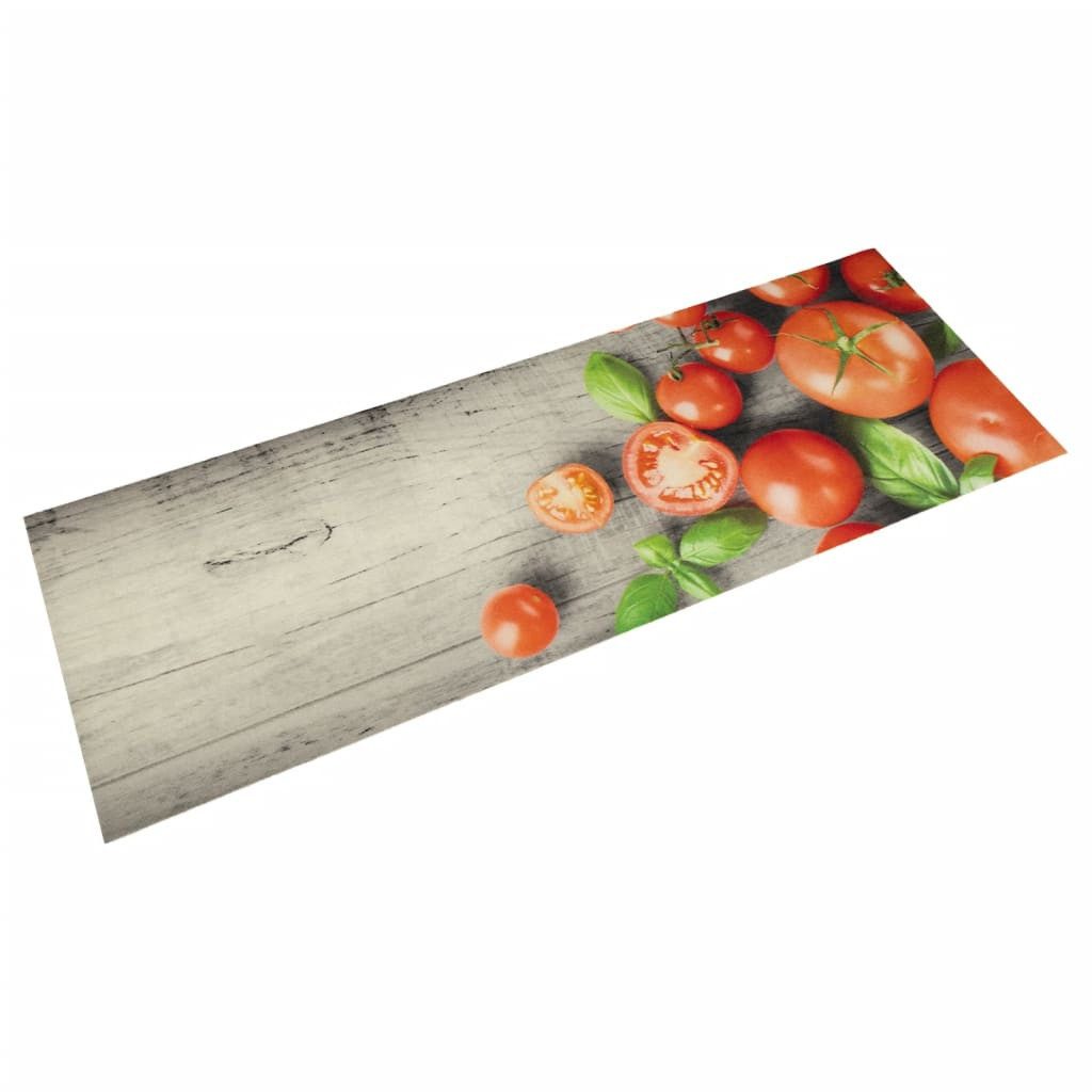 vidaXL Teppich Läufer Brücke Küchenteppich Waschbar Tomaten 60x180 cm Samt, Höhe: 0 mm