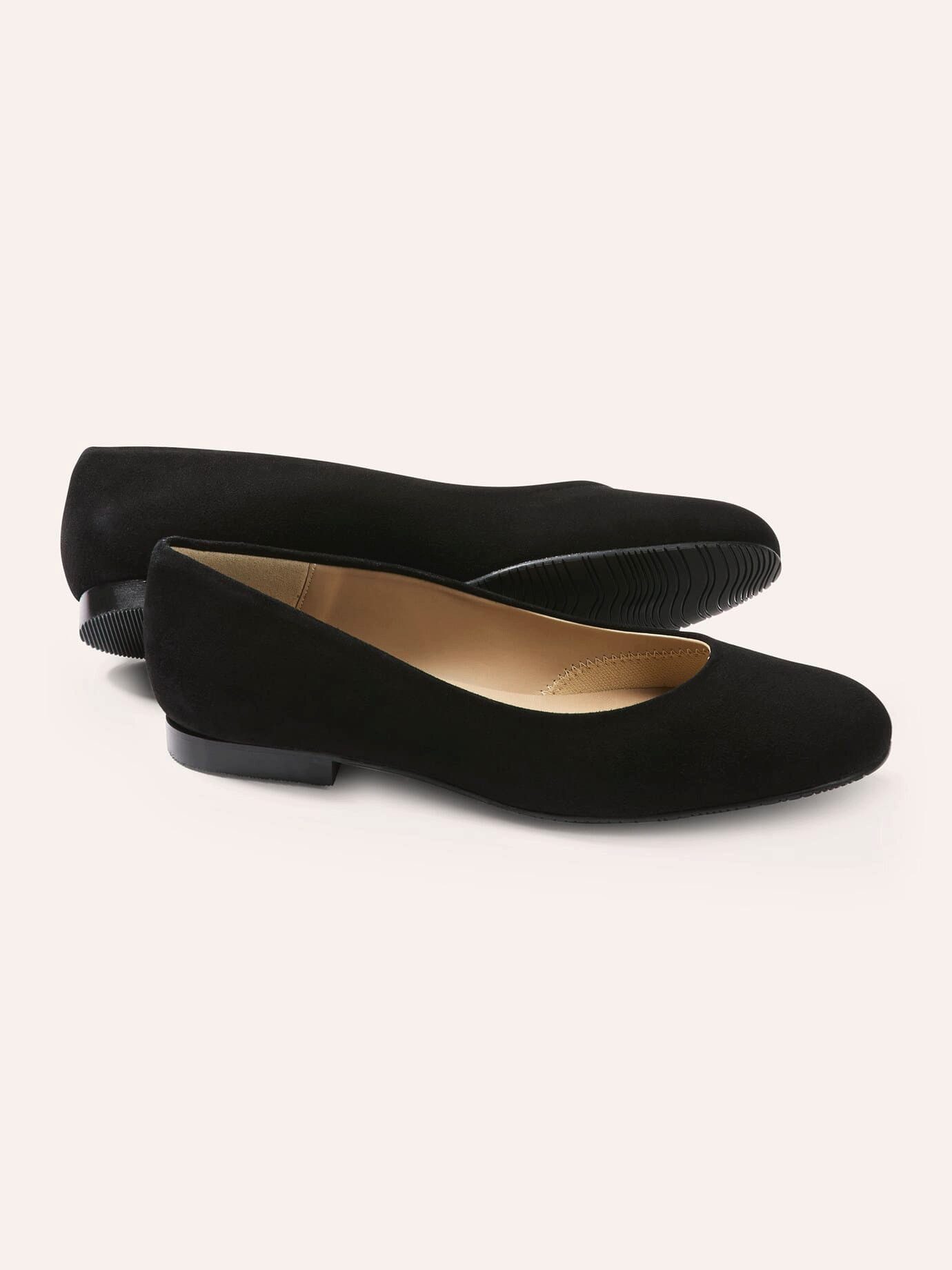 Walbusch Damen Ballerina Soft Veloursleder Bequeme Weite G Ballerina Vorderfußpolster, flexible TR‑Sohle, rutschfest,schuh