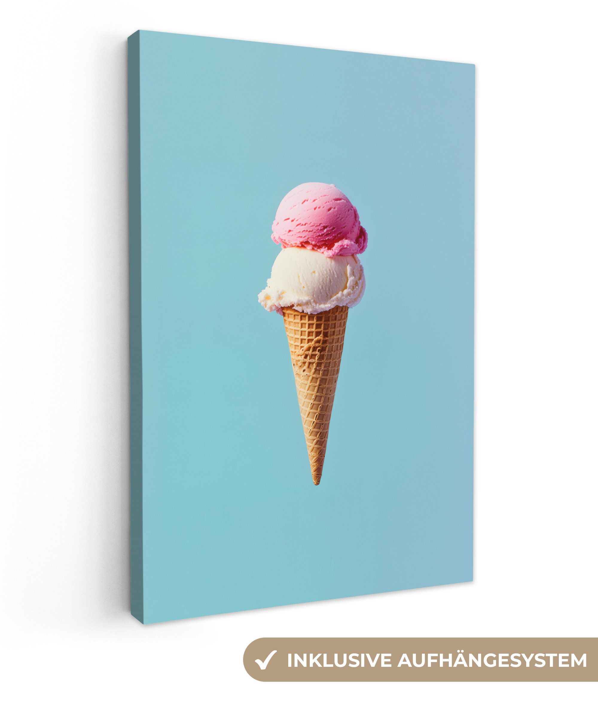 OneMillionCanvasses® Leinwandbild Schaufel Eiscreme - Kegel günstig online kaufen
