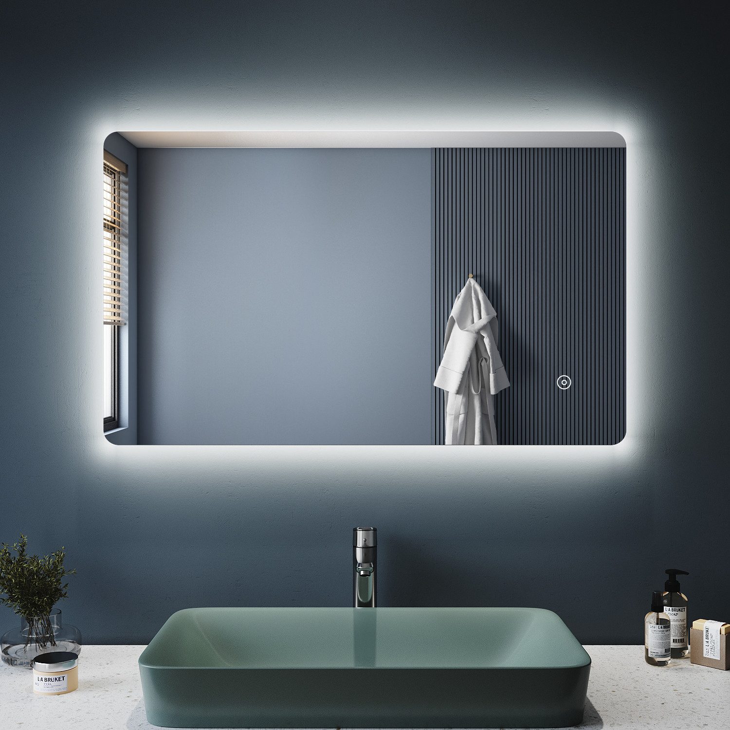SONNI Badspiegel Badspiegel 100 x 60cm Badspiegel mit LED,Wandspiegel