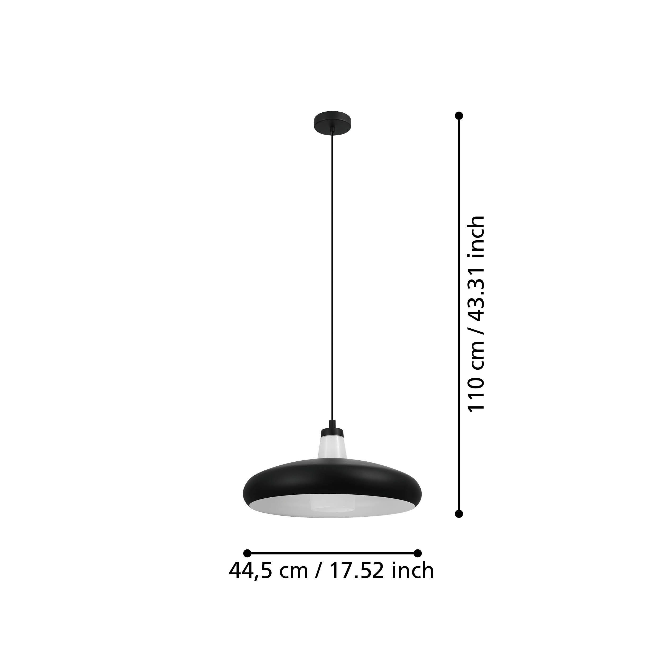 EGLO LED-Hängeleuchte Tabanera-c, Leuchtmittel inklusive, Pendelleuchte, Hängelampe, Stahl, Glas, Pendellampe, RGB, dimmbar
