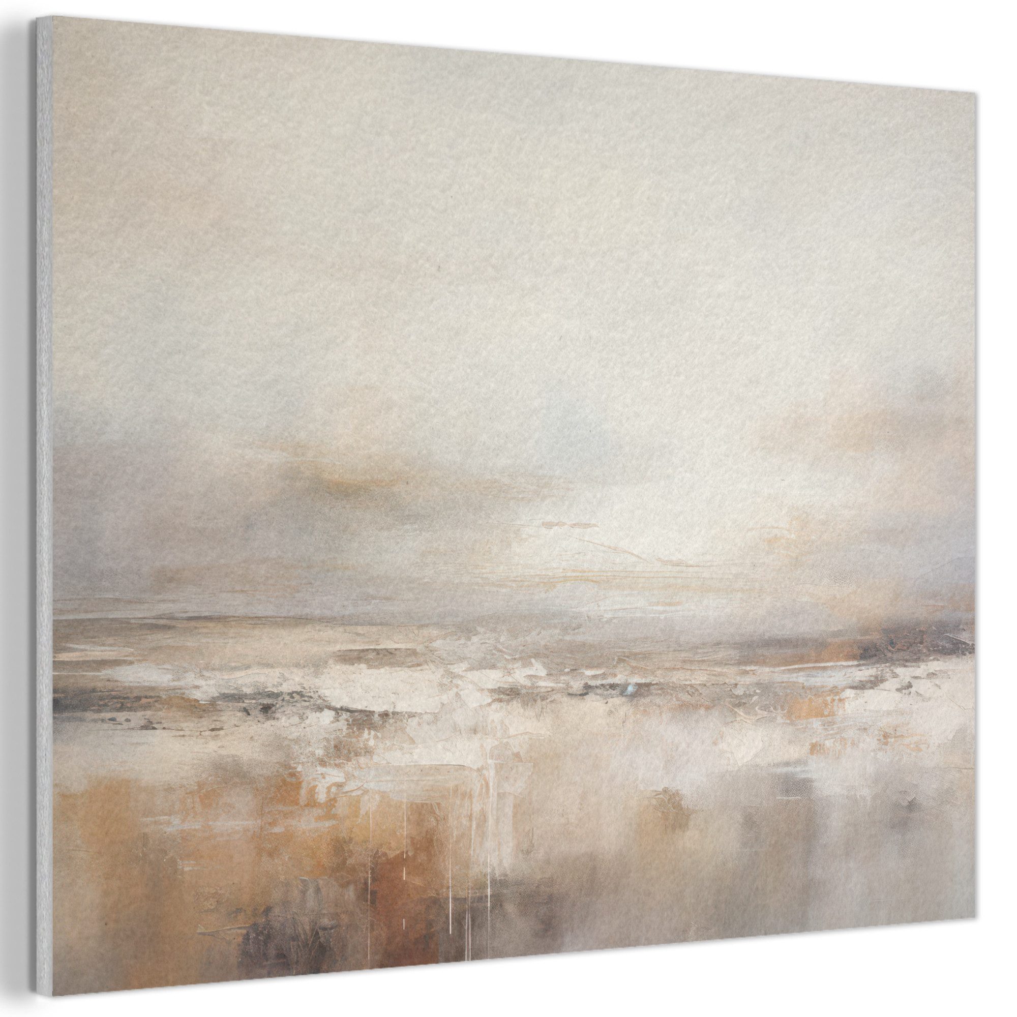 MuchoWow Gemälde Kunst - Industriell - Grau - Braun - Abstrakt, Fotodruck (1 St), Schlafzimmer Deko Aesthetic, Bilder über Bett, 40x30 cm