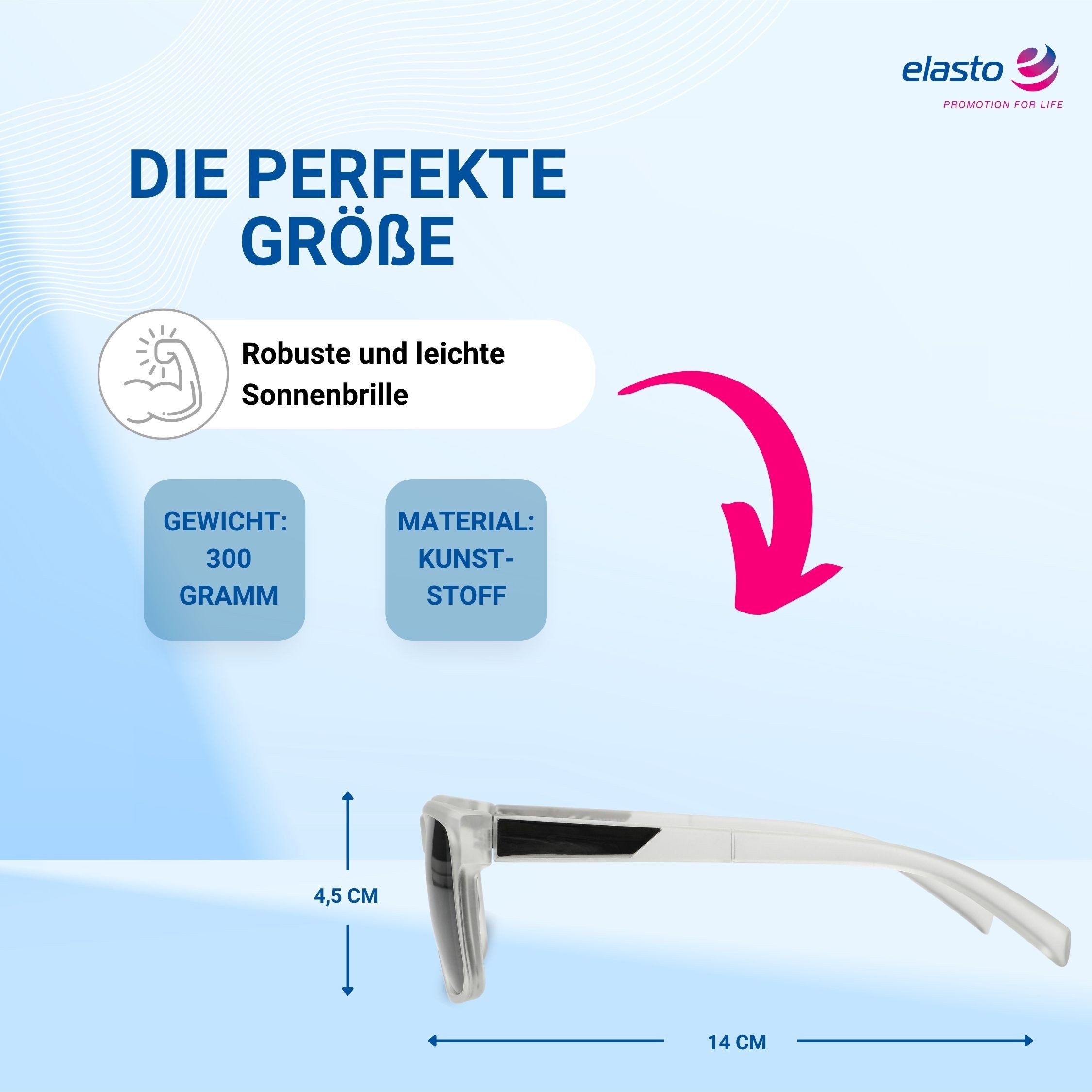 elasto Sonnenbrille Brille 'Nova' mit UV-400 Schutz - Sonnenbrille Herren Damen