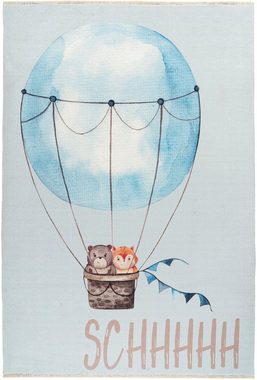 Kinderteppich My Greta 601, Obsession, rechteckig, Höhe: 6 mm, Kurzflor, Motiv Heißluftballon, mit Fransen, Kinderzimmer