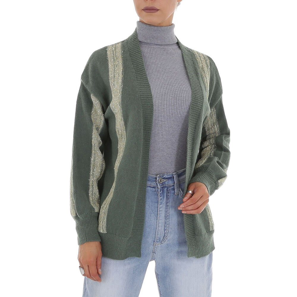Ital-Design Strickpullover Damen Freizeit Glitzer Gestreift günstig online kaufen