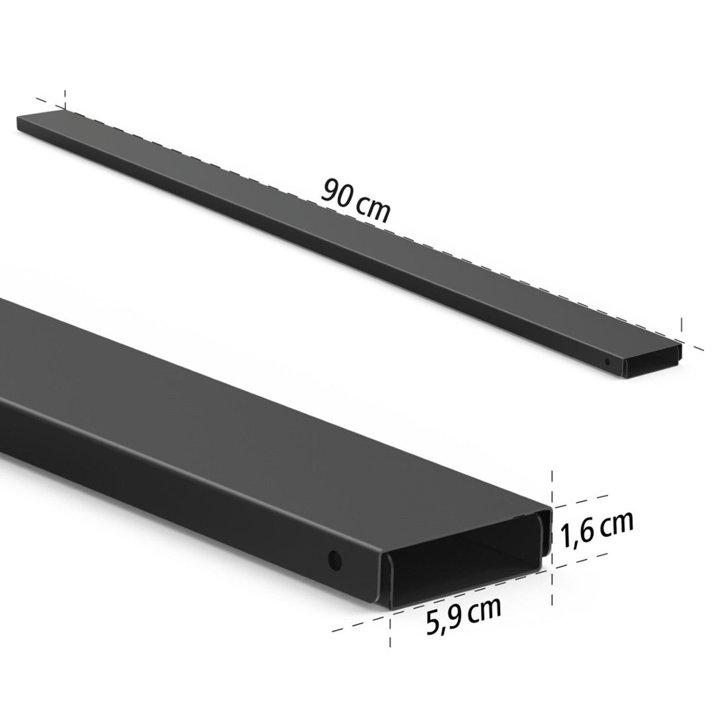 Hama Kabelkanal Metall Kabelkanal 0,9m Kabelleiste Magnetisch (Set, 1-St., Kabelkanal + Zubehör), Magnet Kabelleiste Leitungskanal Kabel Kanal Wand Boden Büro T – Bild 5 von 5