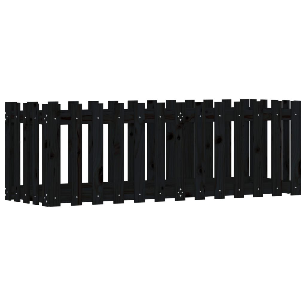 vidaXL Hochbeet Hochbeet Latten-Design Schwarz 150x50x50 cm Massivholz Kiefer (1 St)