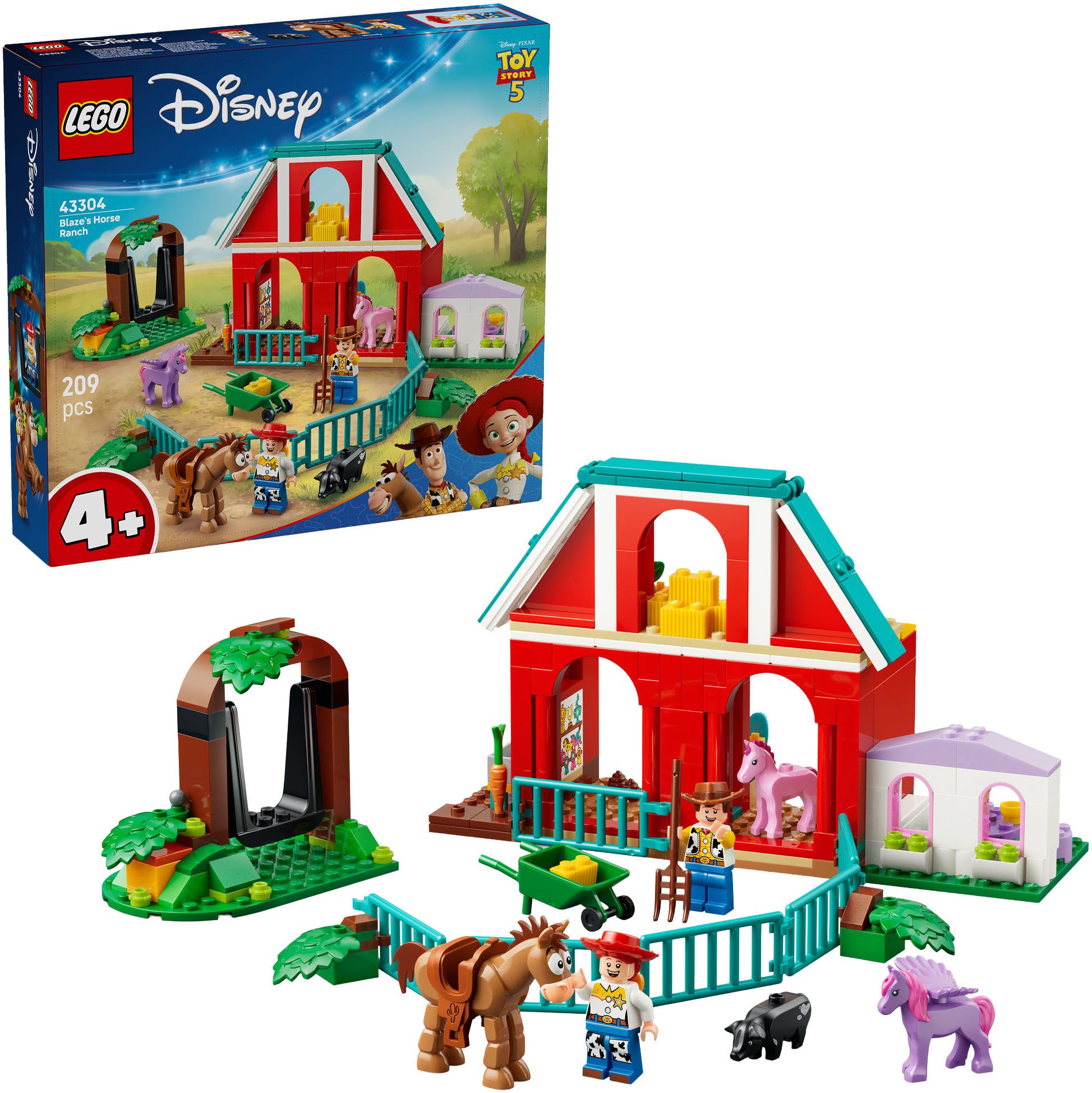 LEGO® Blazes Pferderanch (43304), LEGO Disney Pixar Konstruktionsspielsteine, (209 St)