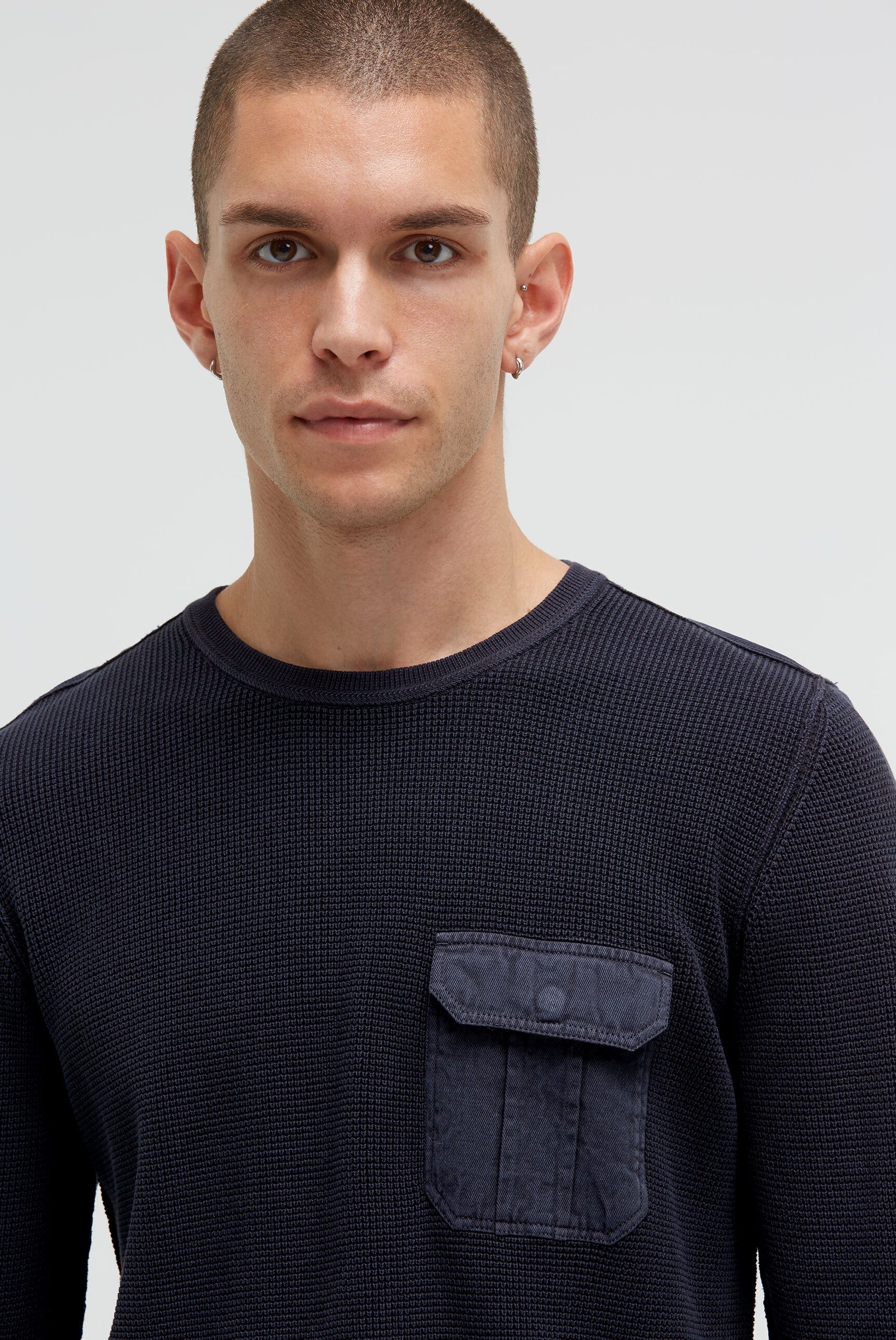 CAMP DAVID Rundhalspullover mit nach außen gekehrten Nähten