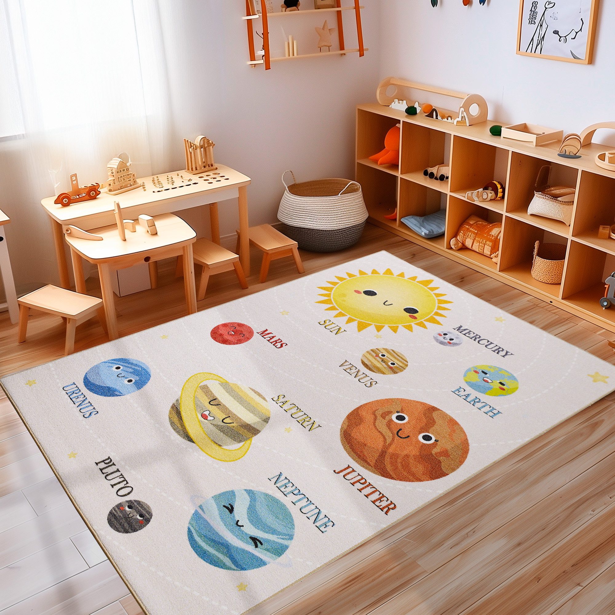 Carpettex Kinderteppich Planeten Design, Rechteckig, Höhe: günstig online kaufen