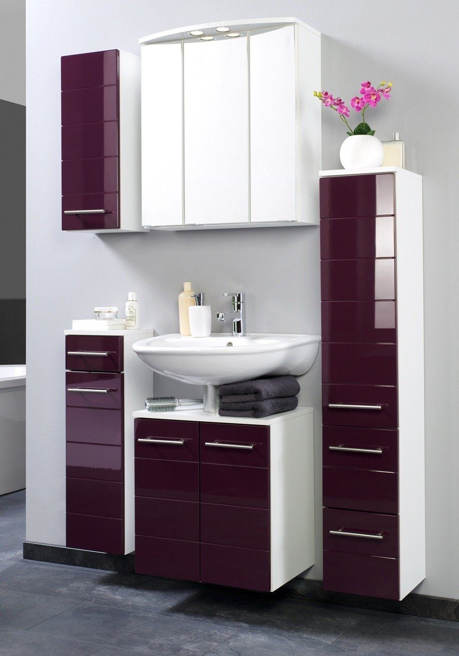 welltime Unterschrank "Porto" Breite 25 cm, mit hochglänzenden Fronten günstig online kaufen