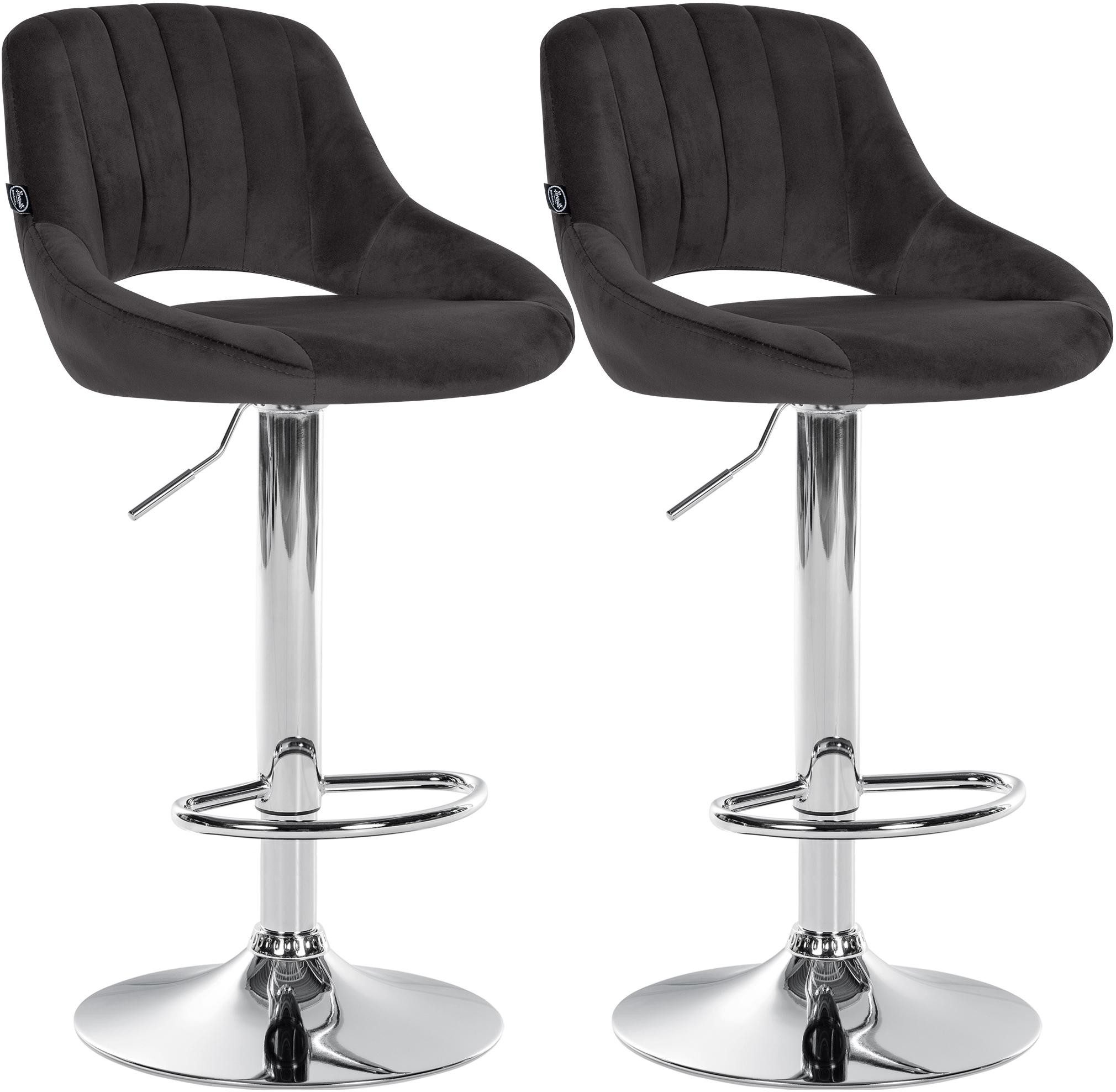 CLP Barhocker Milet Samt (Set, 2er), Samtbezüge, höhenverstellbar, drehbar