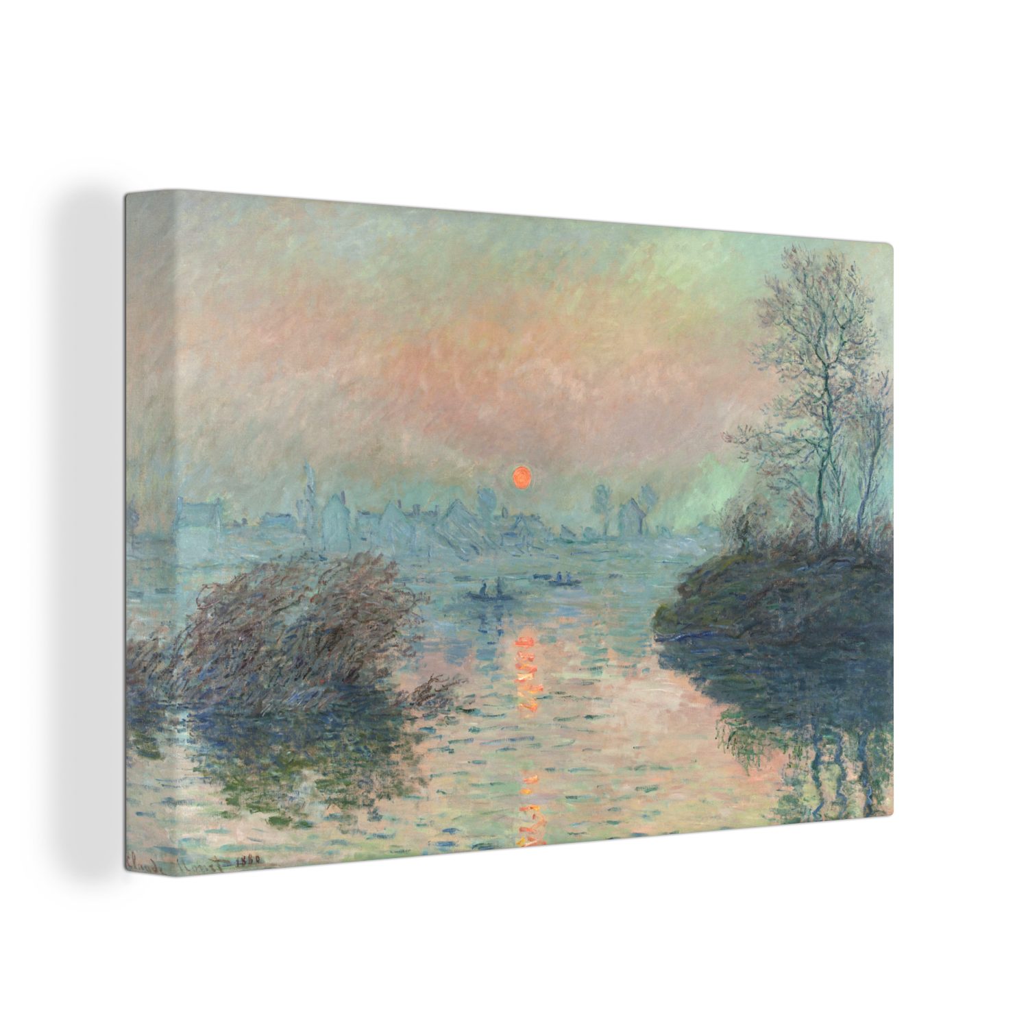 OneMillionCanvasses® Leinwandbild Sonnenuntergang an der Seine - Kunstdruck günstig online kaufen