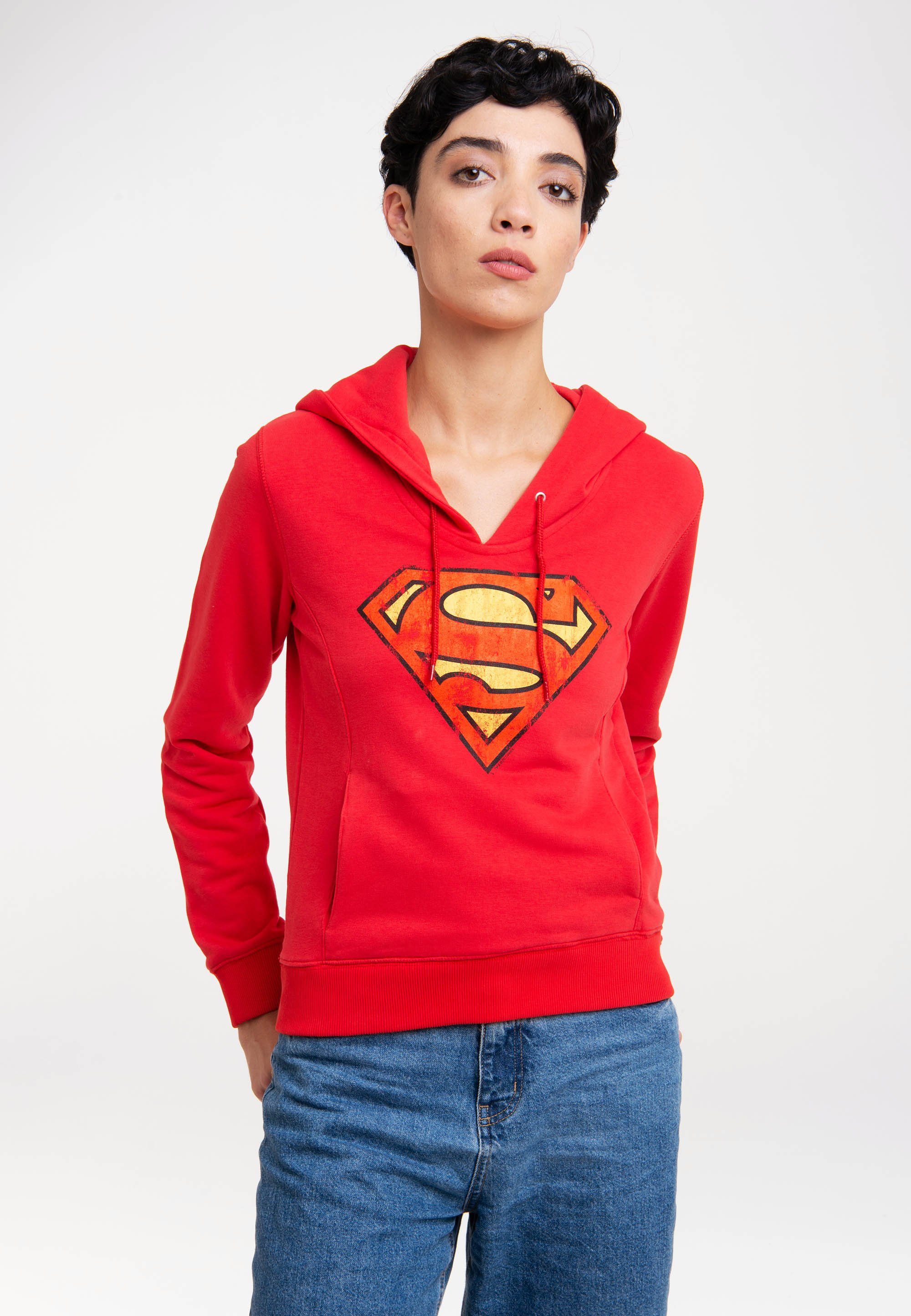 LOGOSHIRT Kapuzensweatshirt DC Comics - Superman mit lizenziertem Print