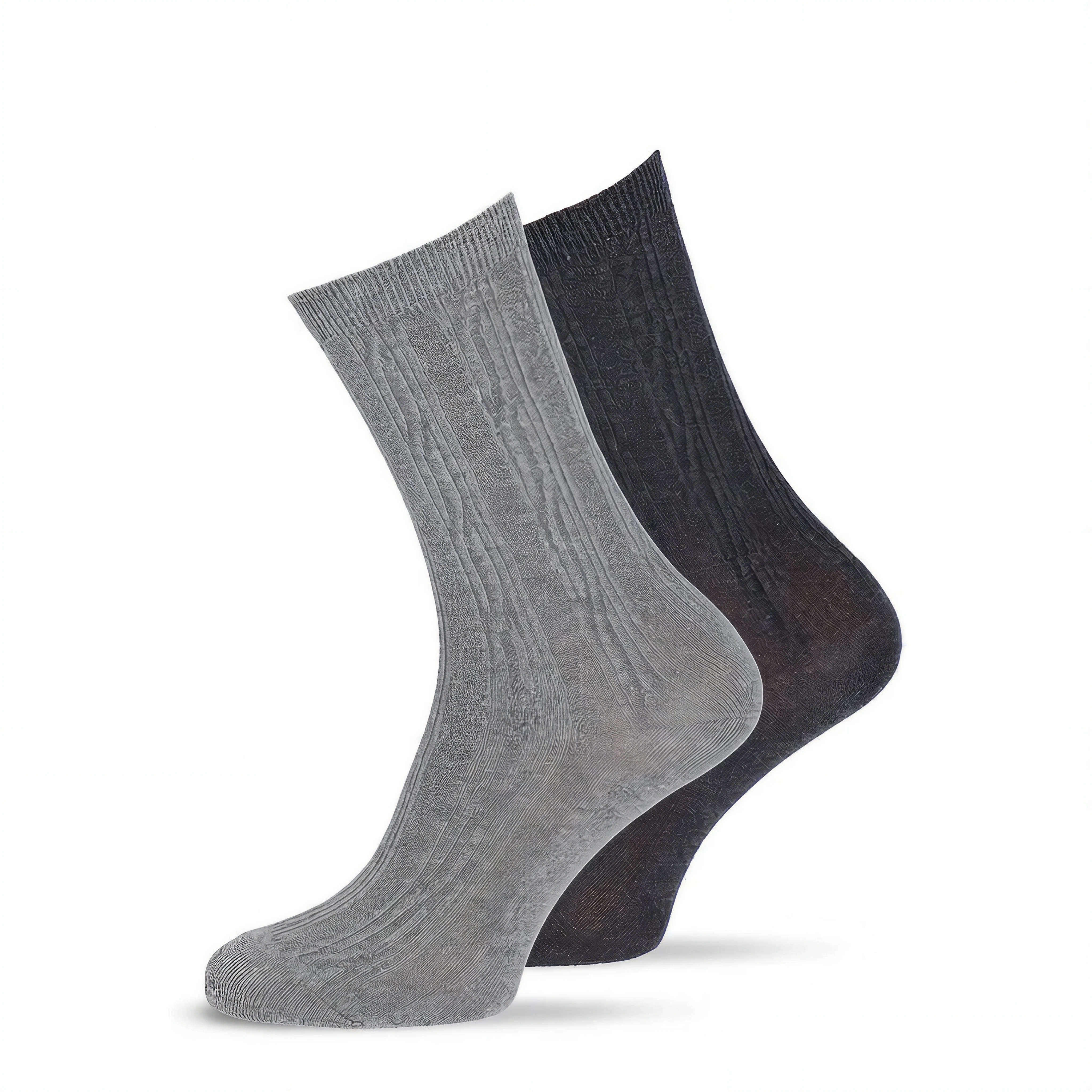 Tamaris Kuschelsocken Damen Struktursöckchen mit Zopfmuster (Spar-Pack, 2-Paar) aus hautfreundlicher Baumwolle