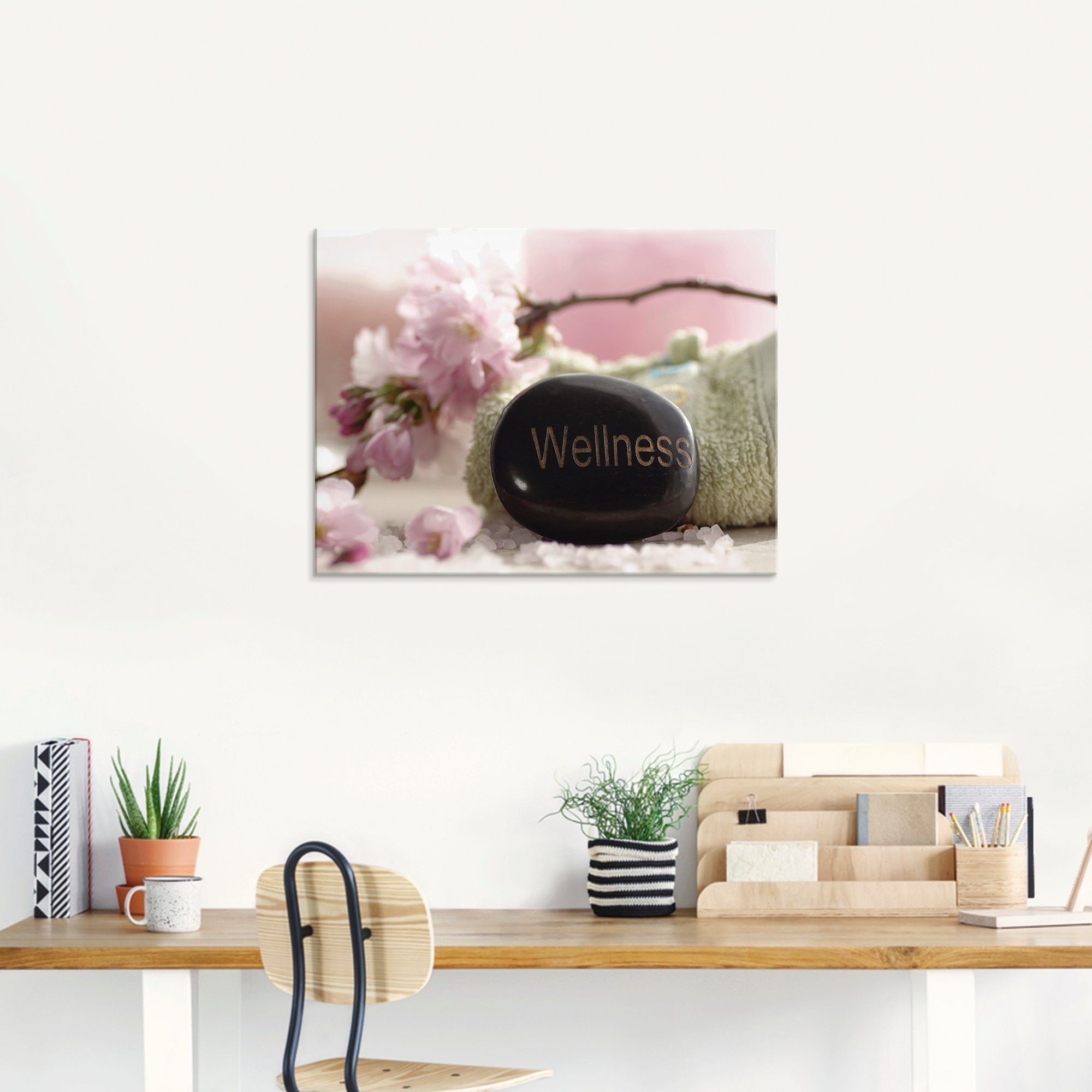 (1 Zen verschiedenen St), Größen in Stillleben, Mandelblüten Glasbild Artland