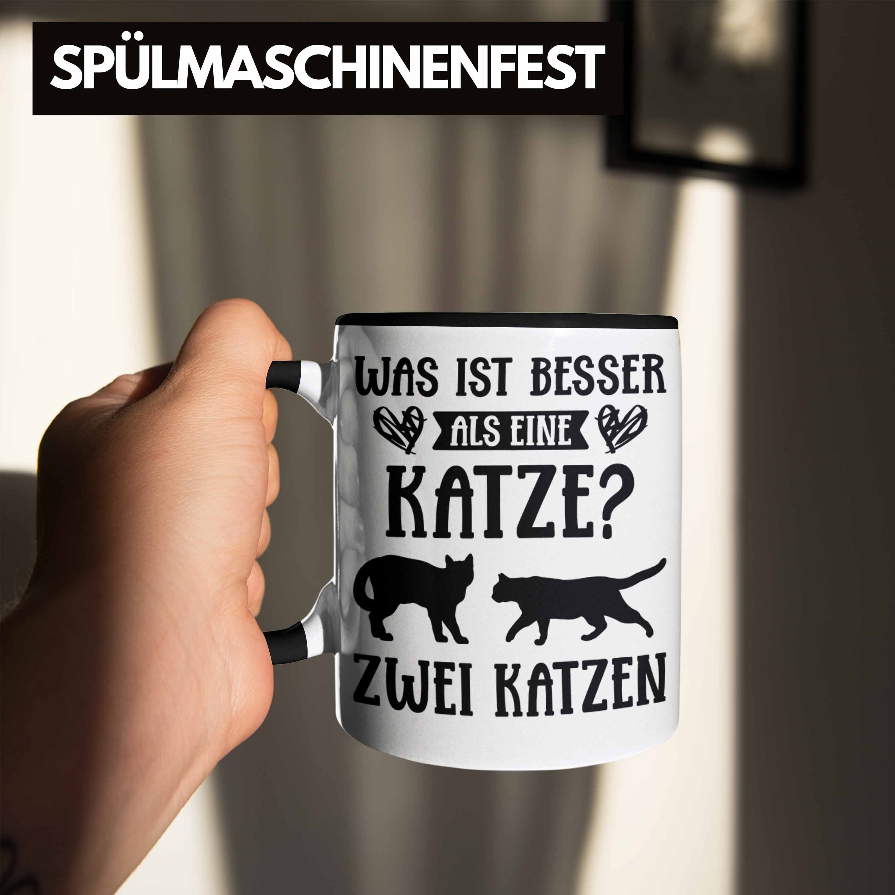 Katzen Trendation Cat Schwarz Tasse Geschenk Spruch Tasse Trendation Kaffeebecher Geschenke Lustig Grafik Katzenliebhaber - Katze Kaffeetasse