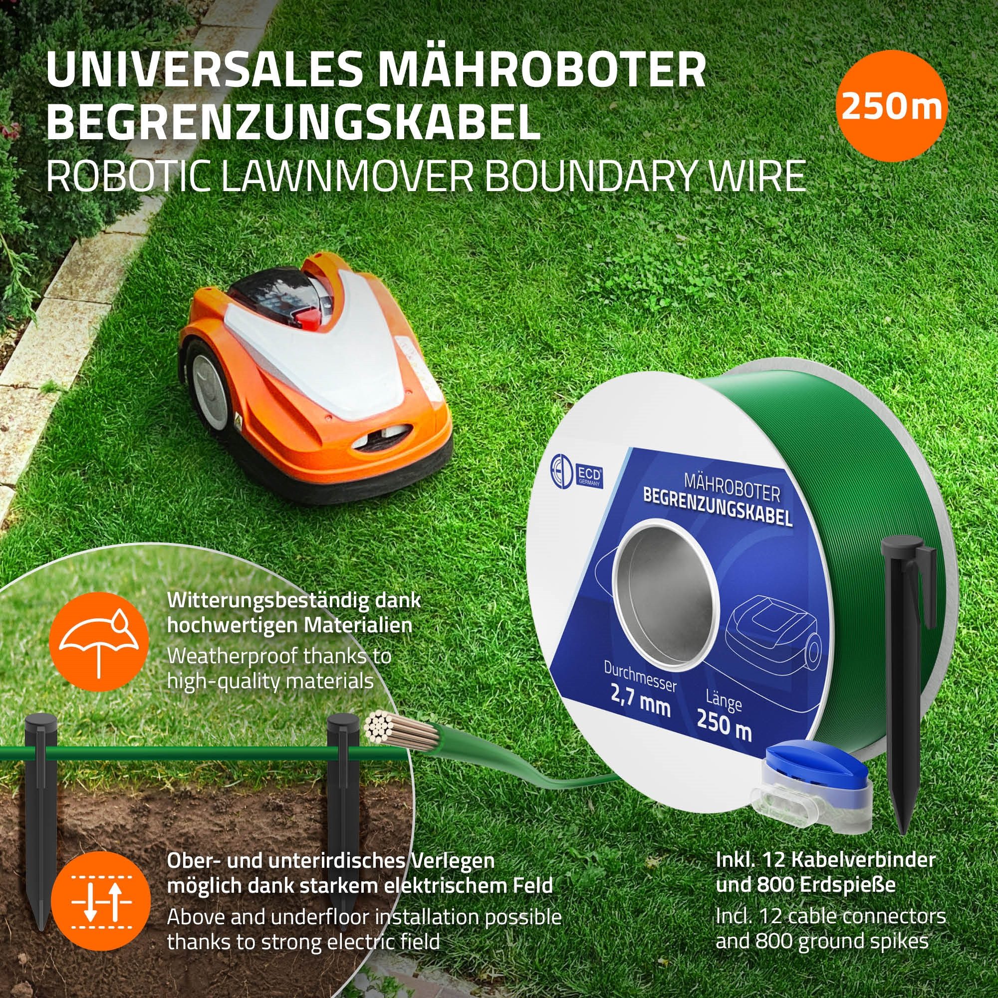 ECD Germany Universal Begrenzungsdraht a...