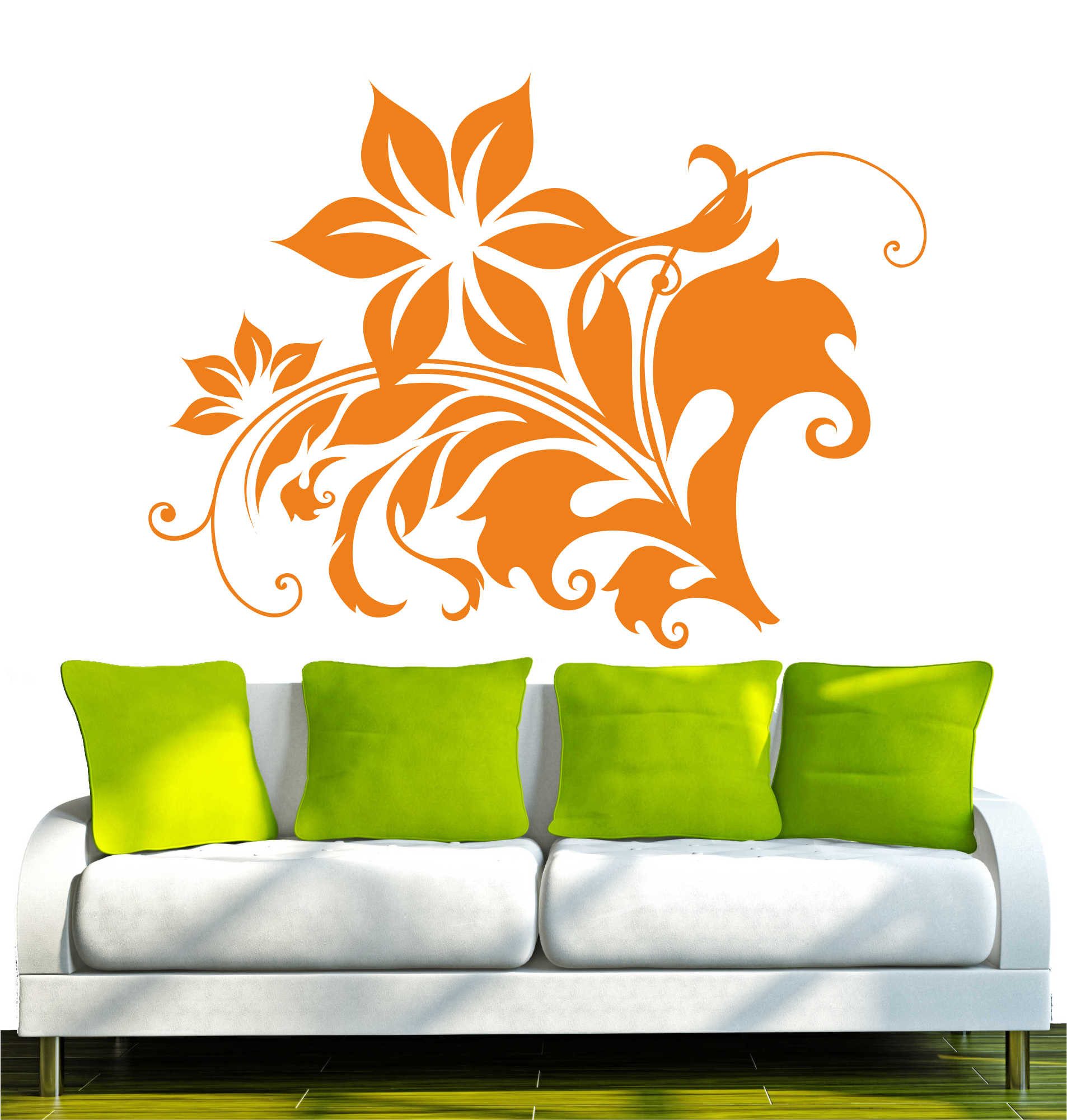INDIGOS UG Wandtattoo Wandtattoo - Wandaufkleber - w312 Blume Rose Ranke Baum Pflanze