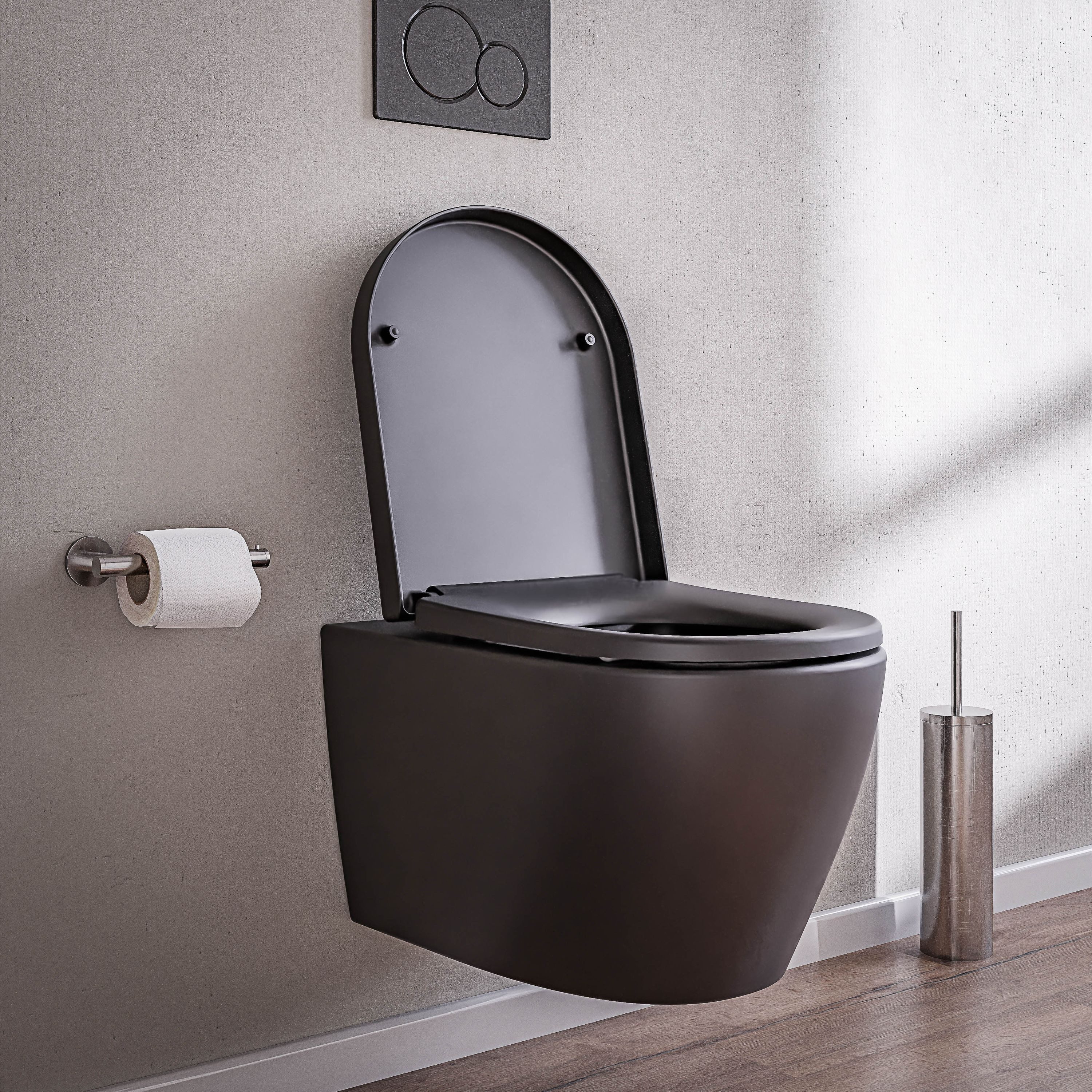 Bernstein Tiefspül-WC B-8030R, Wandmontage, Schwarz matt mit Nanobeschichtung