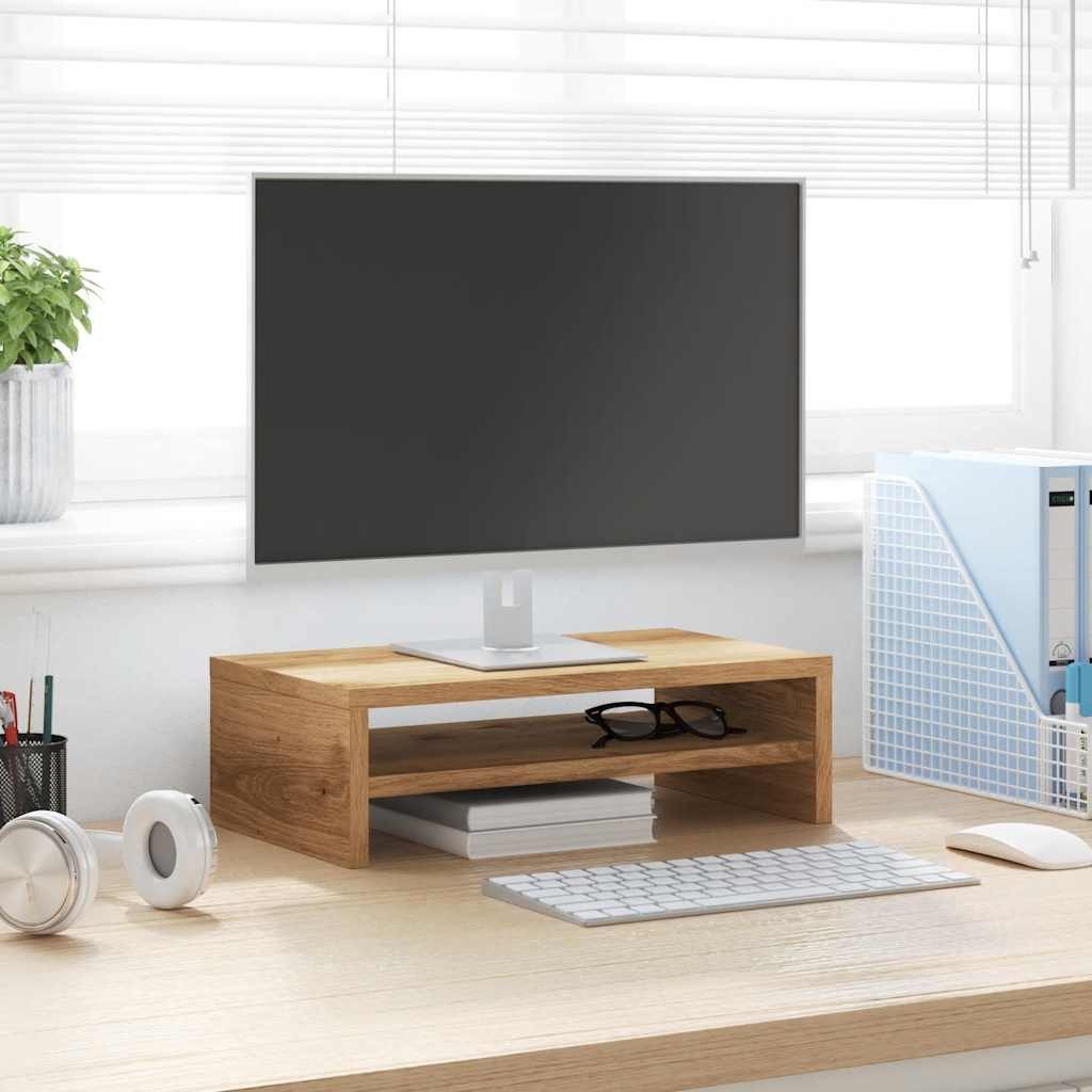 vidaXL Monitor-Halterung NA Monitorständer Artisan-Eiche 42x24x13 cm Spanplatte, (1-tlg)