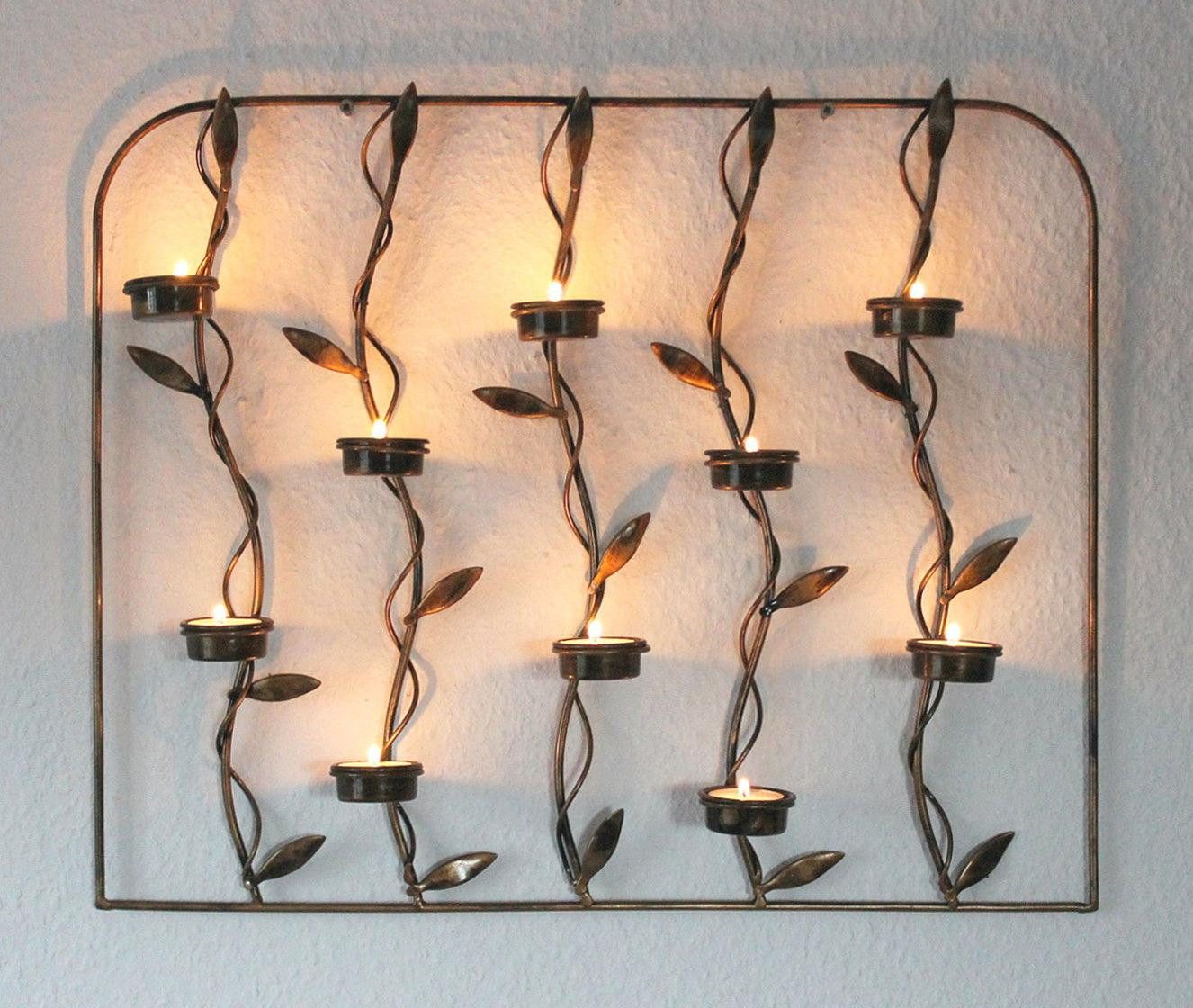 DanDiBo Wandkerzenhalter Wandteelichthalter 10-0370 Wandkerzenhalter aus Metall 53 cm