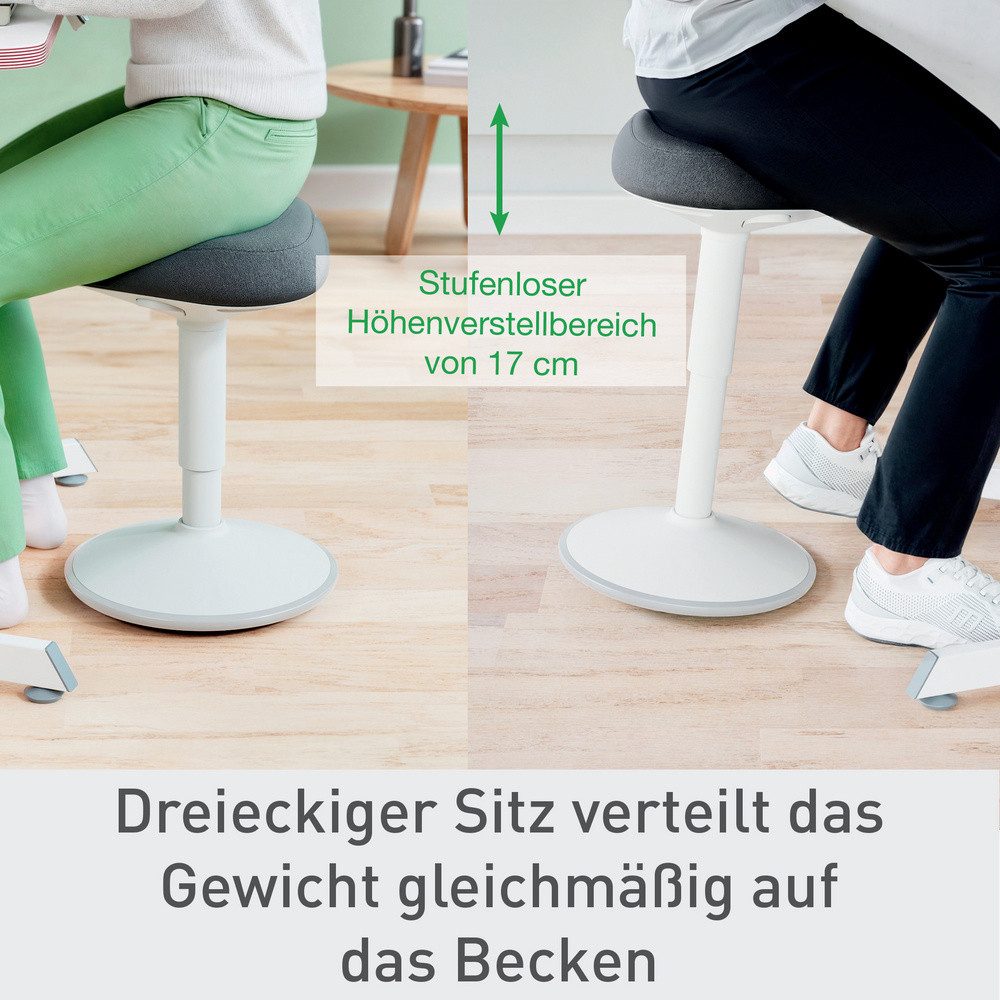 LEITZ Hocker Leitz Sitzhocker Hellgrau 65440085