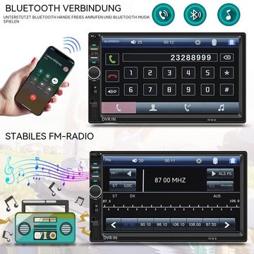 Hikity Autoradio 7" 2 Din LCD Touchscreen Multimedia Player Autoradio (Unterstützung der Rückfahrkamera, Bluetooth Car Audio Unterstützung Mirror-Link)