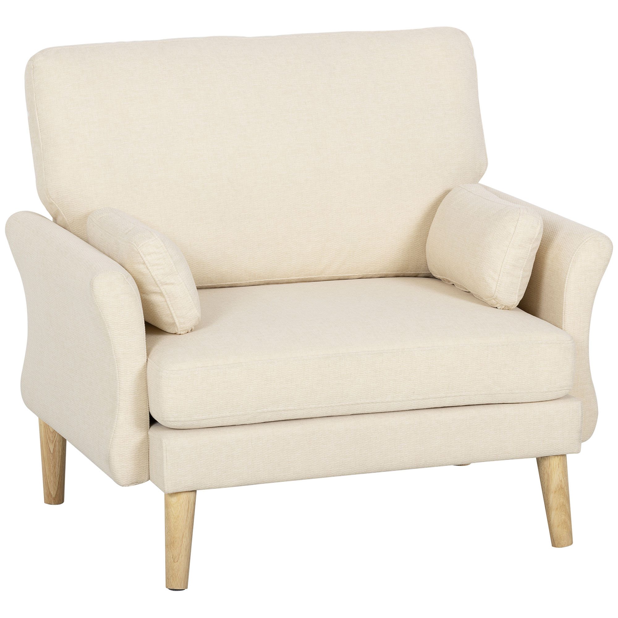 HOMCOM Sessel Polstersessel mit Kissen (Einzelsofa, 1-St., Relaxsessel), Extra breiter Sitz, samtweicher Bezug