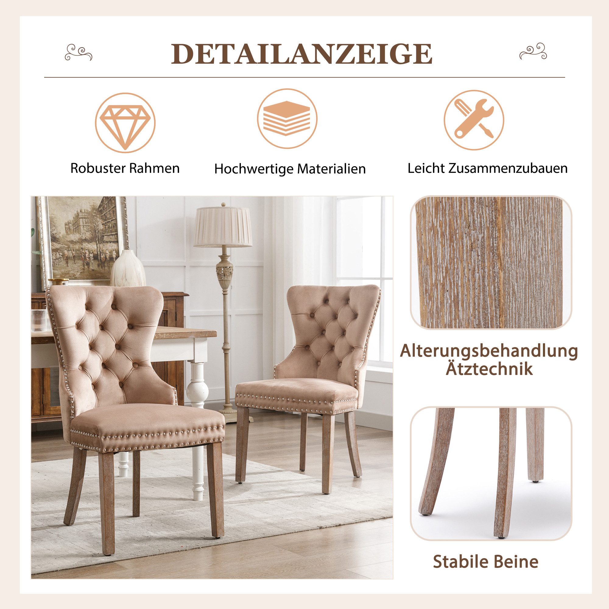 Tongtong Esszimmerstuhl Küchenstuhl, Wohnzimmerstuhl, Beinen aus günstig online kaufen