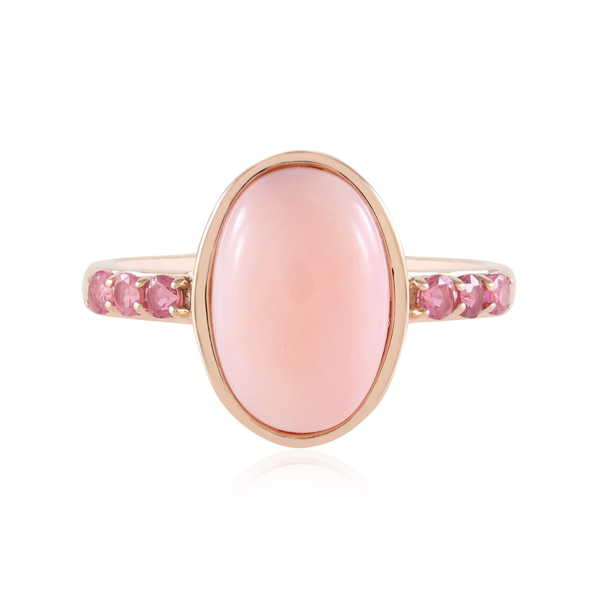 Silberring Rosa Opal Rose vergoldet Silber Ring