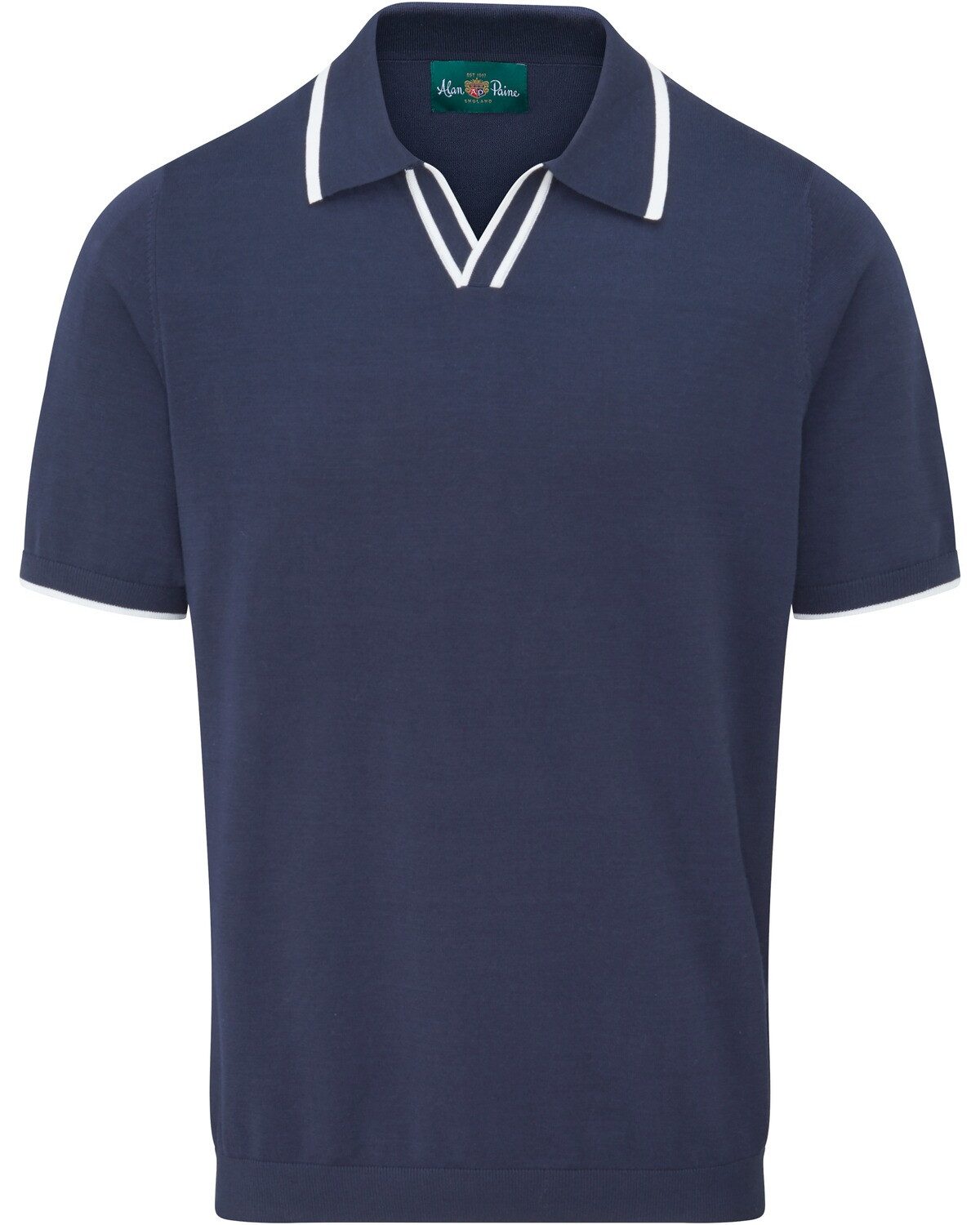 Alan Paine Kurzarmpullover Strick-Polo Portloe