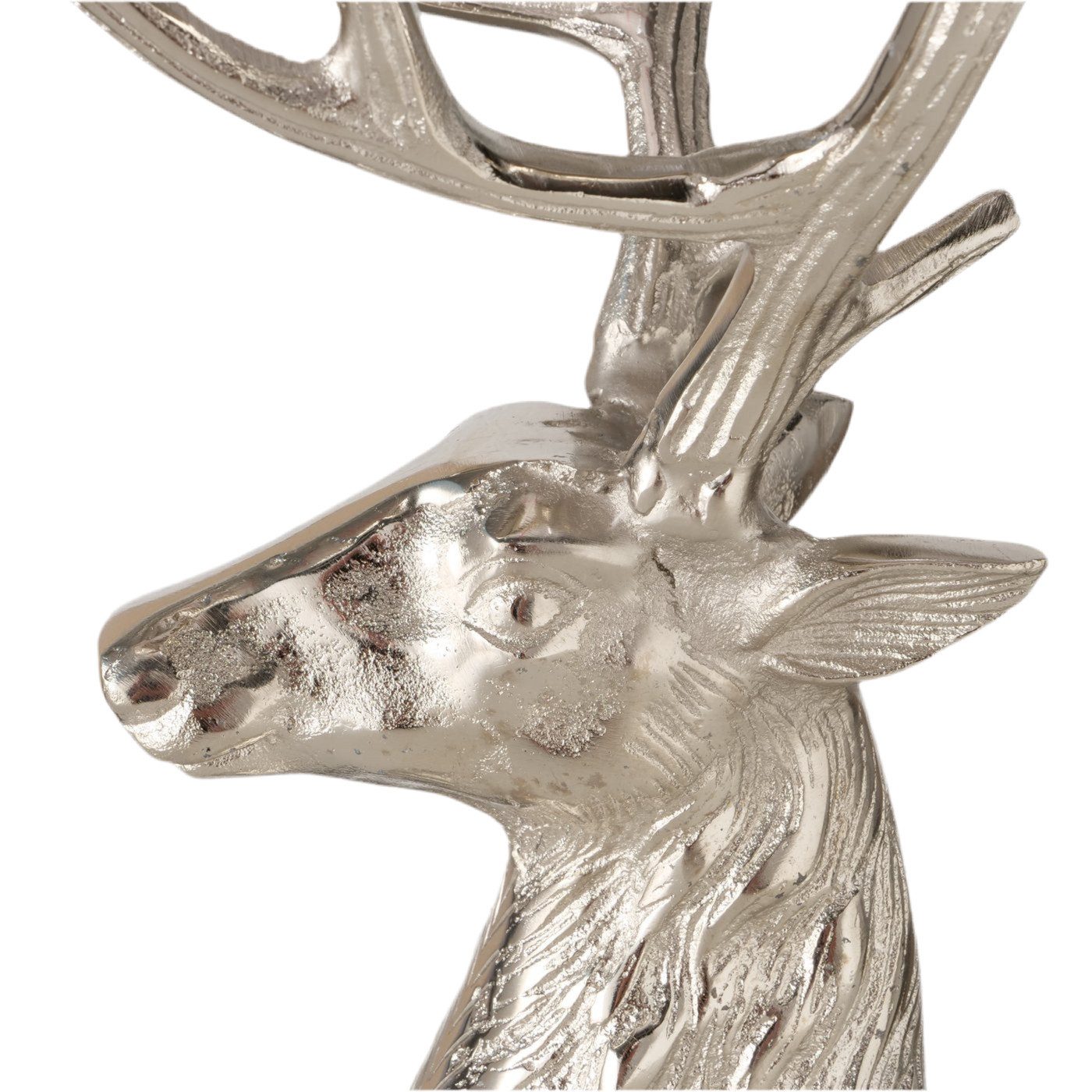 MF Kerzenhalter Kerzenleuchter Russell Silber Hirsch Design Aluminium 4-fla günstig online kaufen